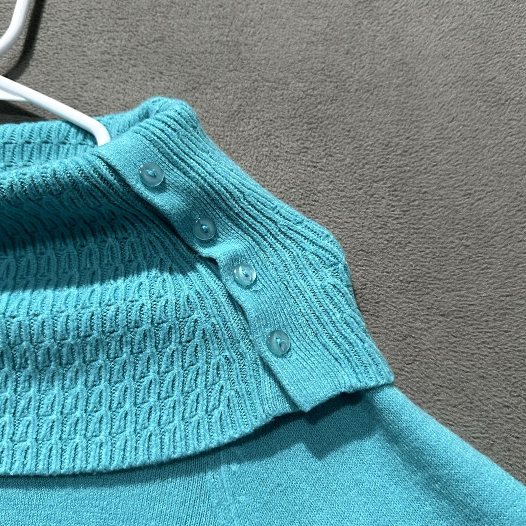 Vintage Desingers Original Sweater Womens Medium Blue Off the Shoulder Cowl Neck Luxelon Size M / US 6-8 / IT 42-44 - 4 Thumbnail