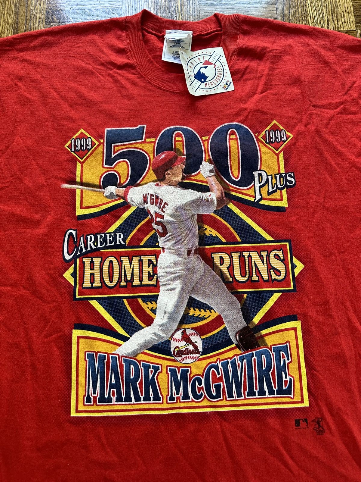 Vintage Vintage 90s Mark McGwire Home Run Graphic Tee Size US XXL / EU 58 / 5 - 3 Thumbnail