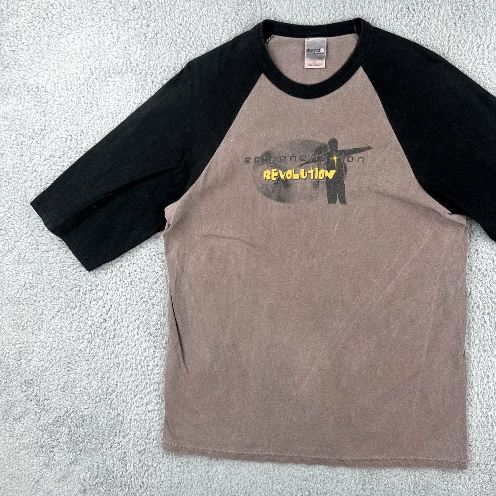 Vintage VINTAGE District Threads Mens S Baseball T Shirt Regeneration Revolution Jesus Tee Gray 1990s Sportswear/Beach Mens Size US S / EU 44-46 / 1 - 4 Thumbnail