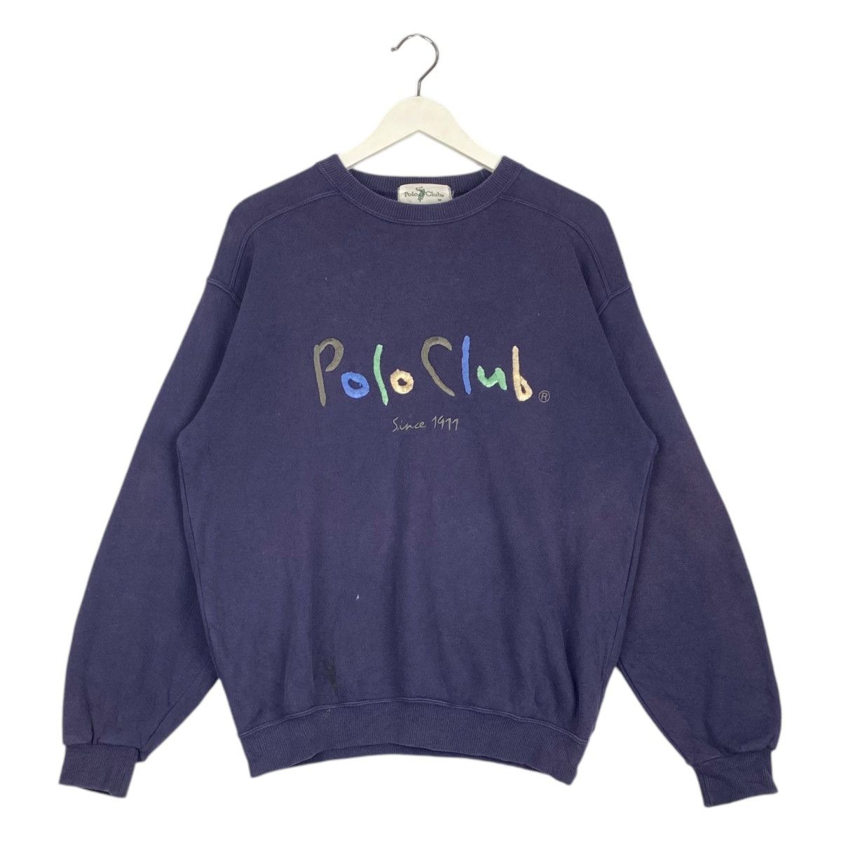 Beverly Hills Polo Club × Vintage Vintage Polo Club Embroidered Crewneck Sweatshirt Navy Blue Size US L / EU 52-54 / 3 - 1 Thumbnail