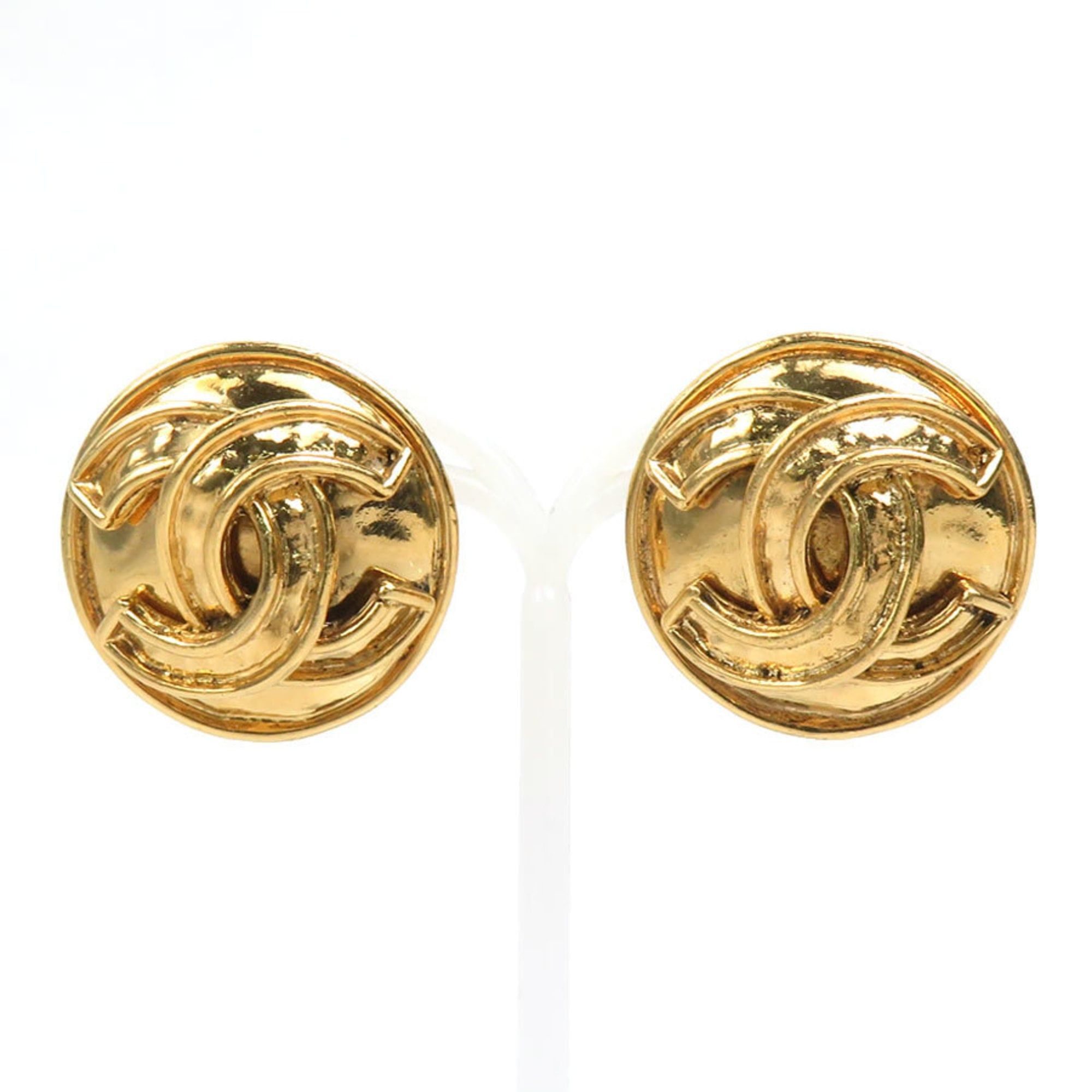 Chanel CHANEL Coco Mark Metal Gold Earrings for Women e61182i Size ONE SIZE - 1 Thumbnail