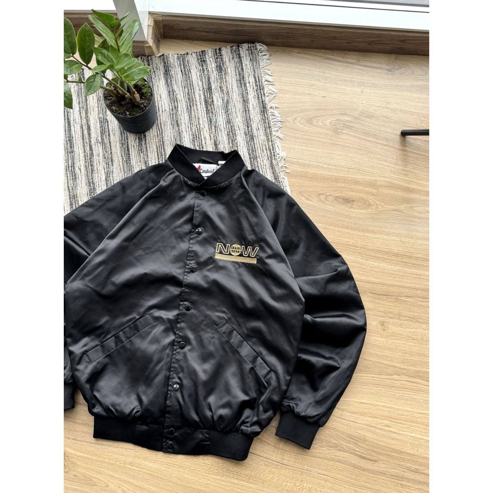 Logo 7 VINTAGE Cardinal Bomber Jacket Men M Black Logo 90s Streetwear City USA Designer Size US M / EU 48-50 / 2 - 5 Thumbnail