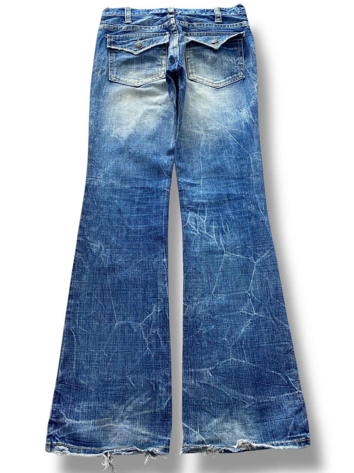 Japanese Brand Japanese Brand Faded Blue Wash Ripped Style Boot Cut Jeans Size US 30 / EU 46 - 3 Thumbnail