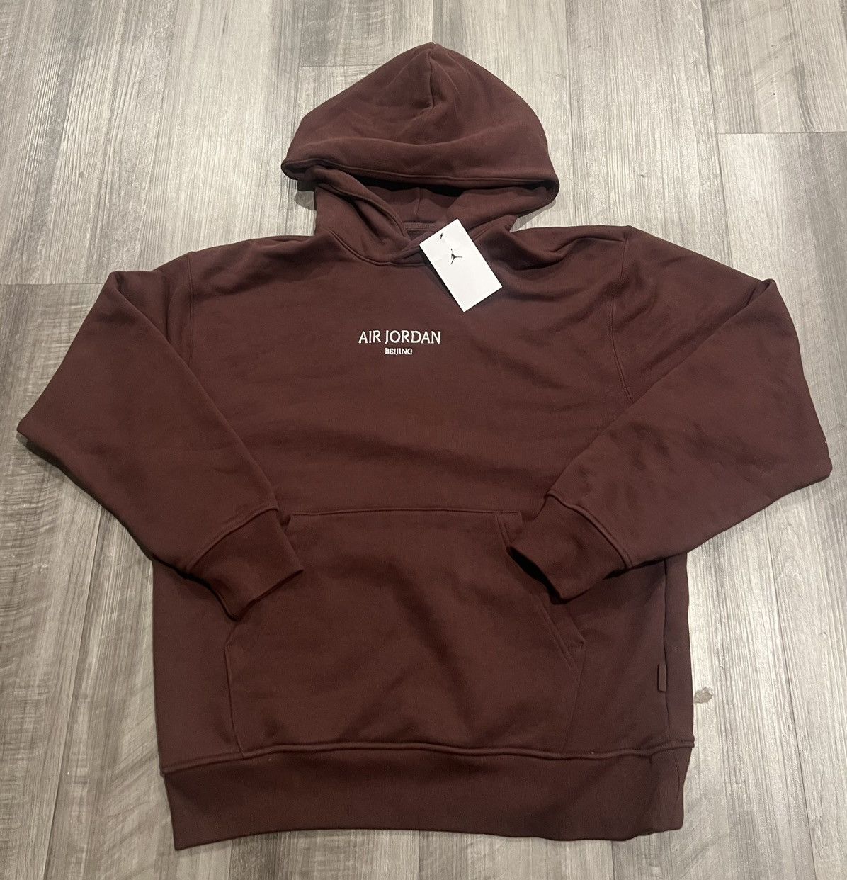 SZ M Nike Air Jordan Wordmark Beijing Brown Hoodie MSRP $130