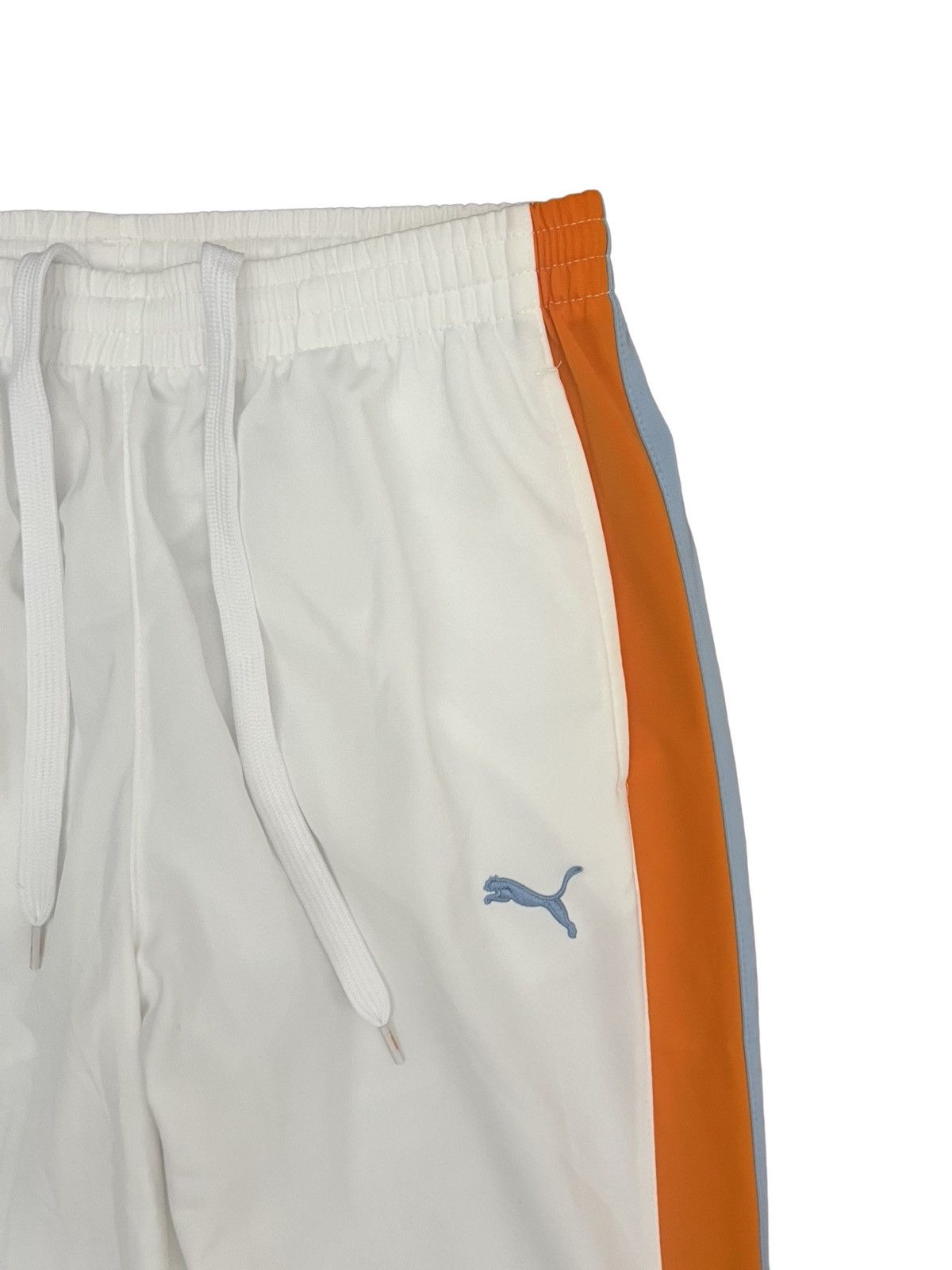 Puma White Puma Track Pants with Orange and Blue Stripes Size US 28 / EU 44 - 4 Thumbnail