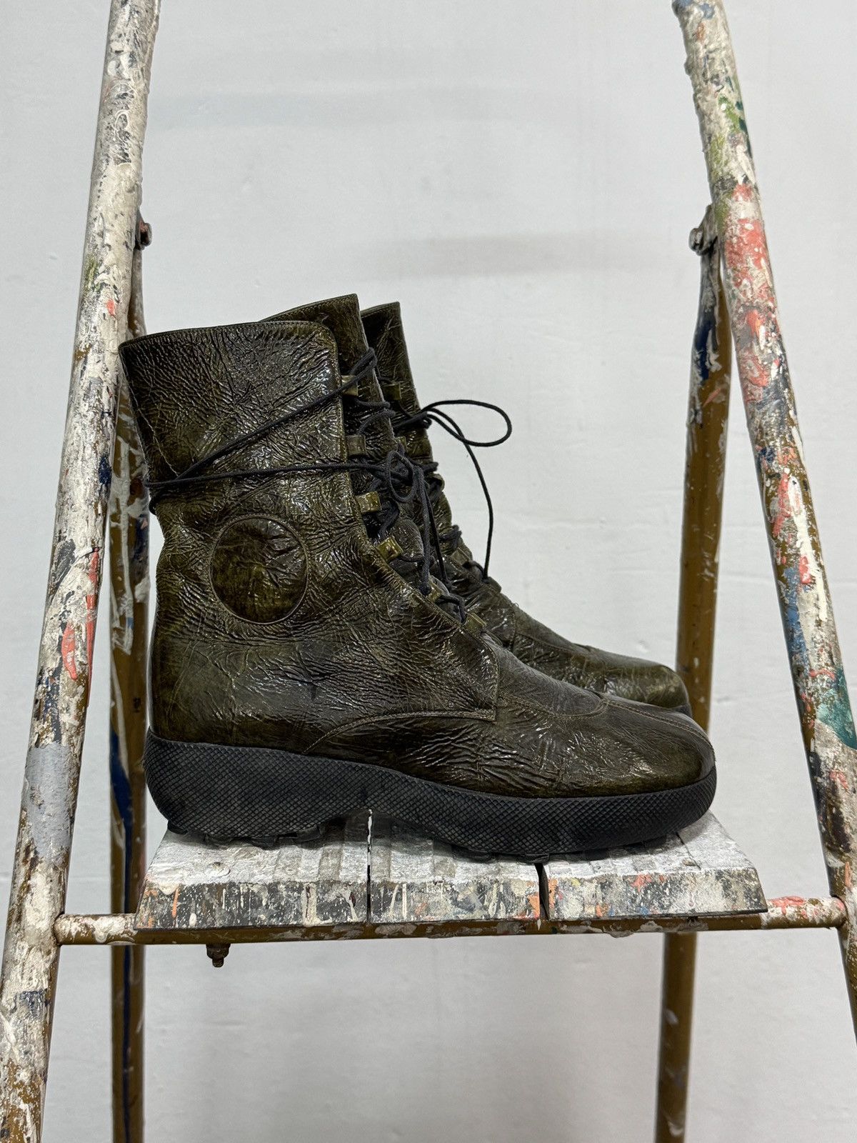 Japanese Brand Vintage Leather Biker Boots Size US 7.5 / IT 37.5 - 4 Thumbnail