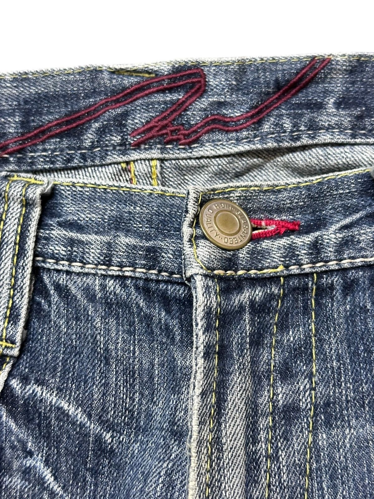 Hysteric Glamour Vintage Japanese Brand Flare Faded Spiral Leg Grunge Denim Size US 33 - 5 Thumbnail