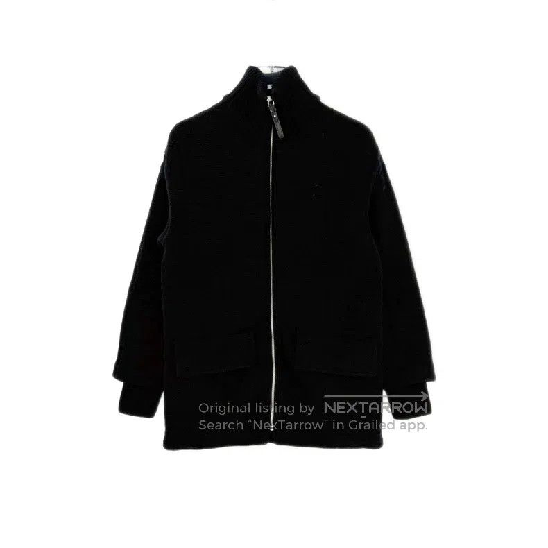 Hermes Hermes Black Subtle Print Full Wool Knit Cotton Coat Jacke Size XXS / US 00 / IT 34 - 1 Thumbnail