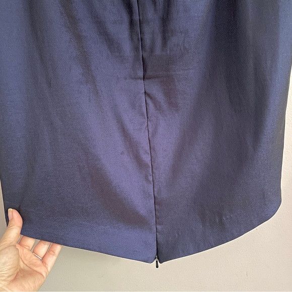Other Vintage Blue Iridescent Fishtail Taffeta Midi Pencil Skirt Size 28" / US 6 / IT 42 - 7 Thumbnail