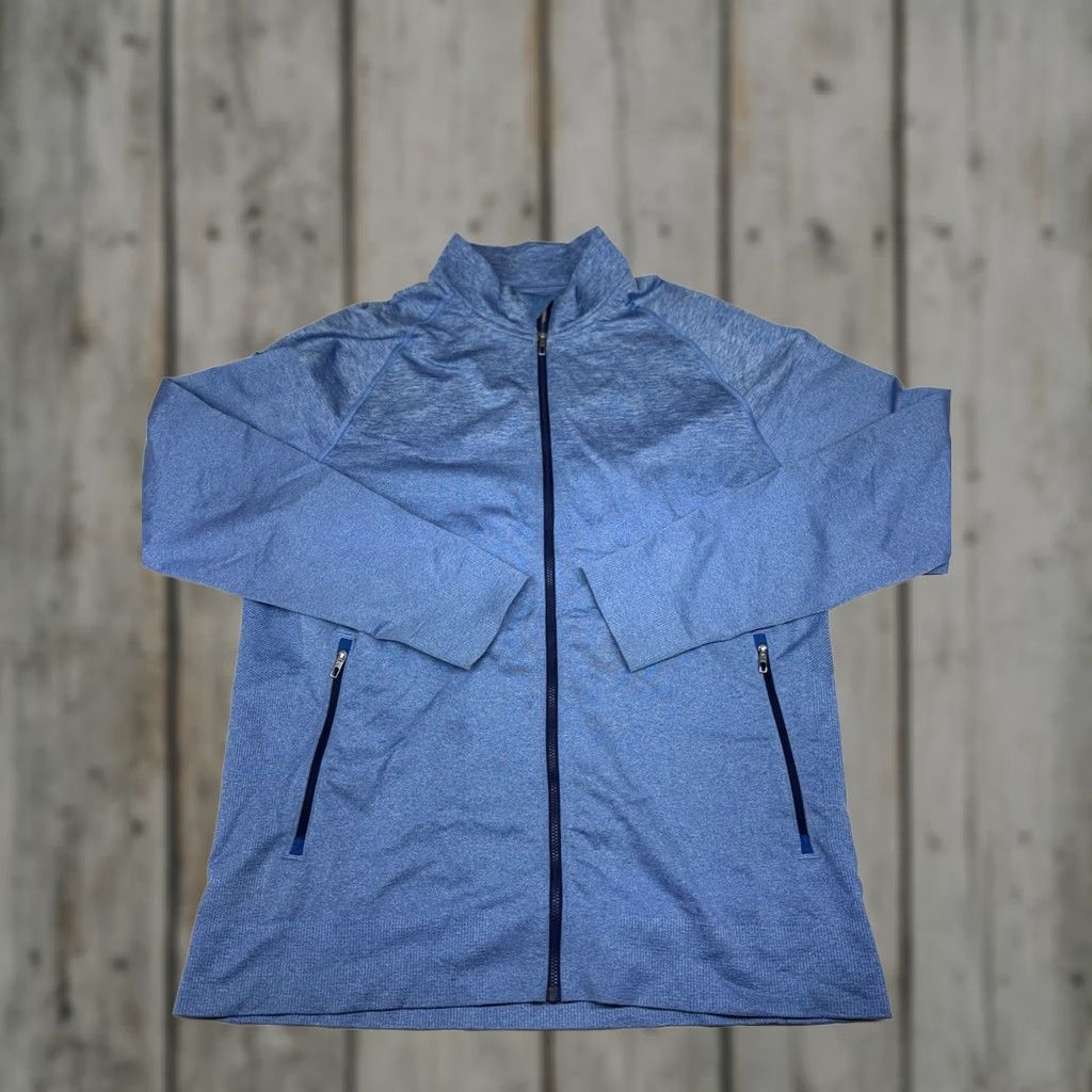 Lululemon Lululemon Pulse Jacket Mens Large Blue Heathered Full Zip Gym Run Train Size US L / EU 52-54 / 3 - 1 Thumbnail