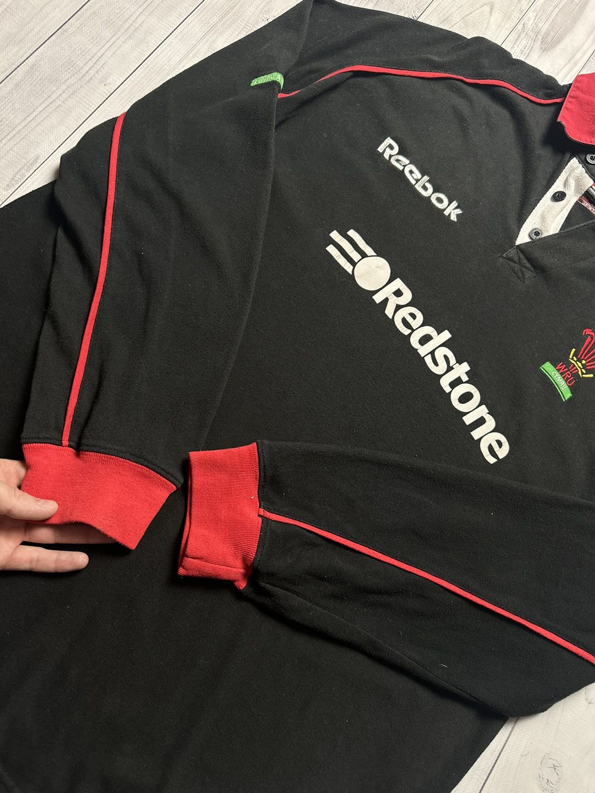 Reebok Vintage wales Rugby jersey rare black size XL logo Size US XL / EU 56 / 4 - 4 Thumbnail