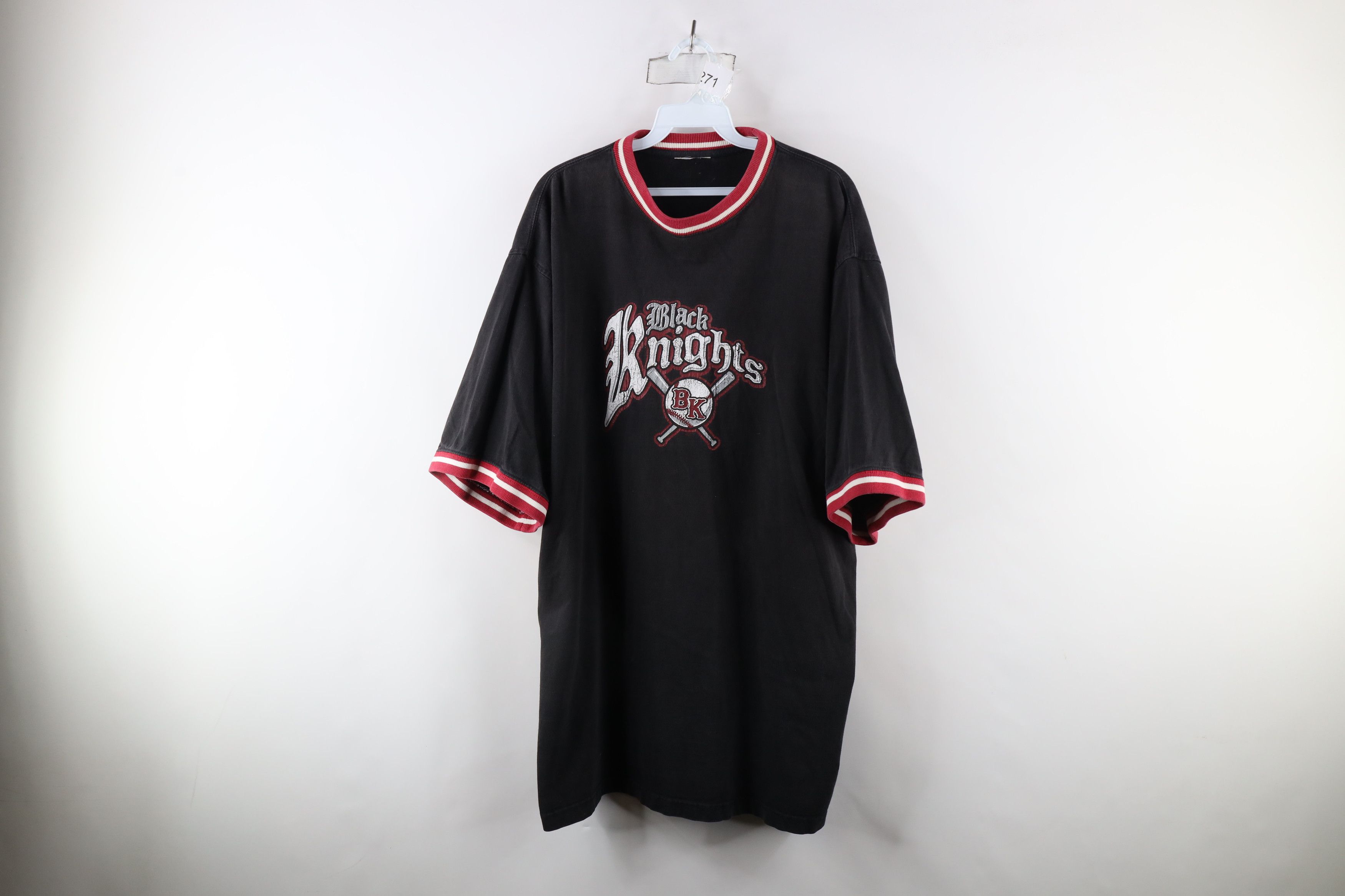 Vintage Vintage 90s League Black Knights Baseball Ringer T-Shirt Size US XL / EU 56 / 4 - 1 Thumbnail