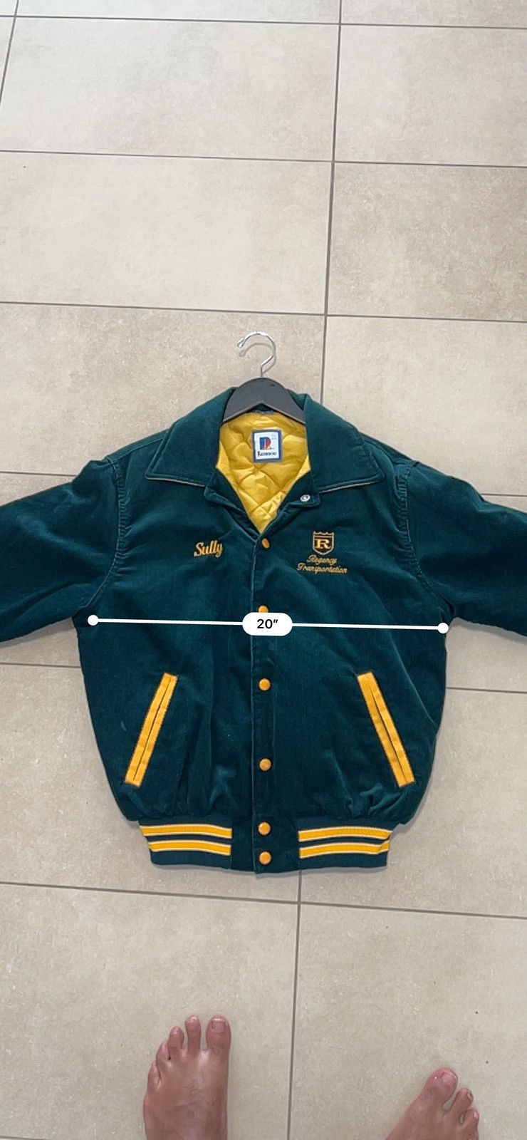 Rennoc Vintage Rennoc Green & Yellow Varsity-Style Bomber Jacket Size US M / EU 48-50 / 2 - 6 Thumbnail