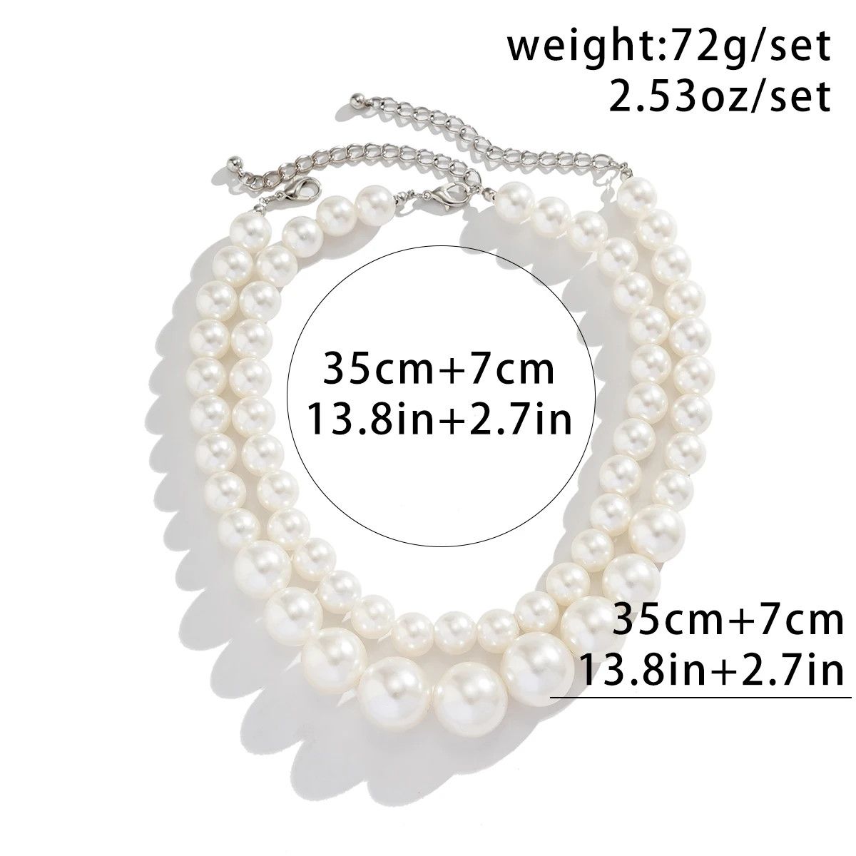 Other Elegant 2pcs/set Imitation Pearl Beaded Choker Necklaces Size ONE SIZE - 5 Thumbnail