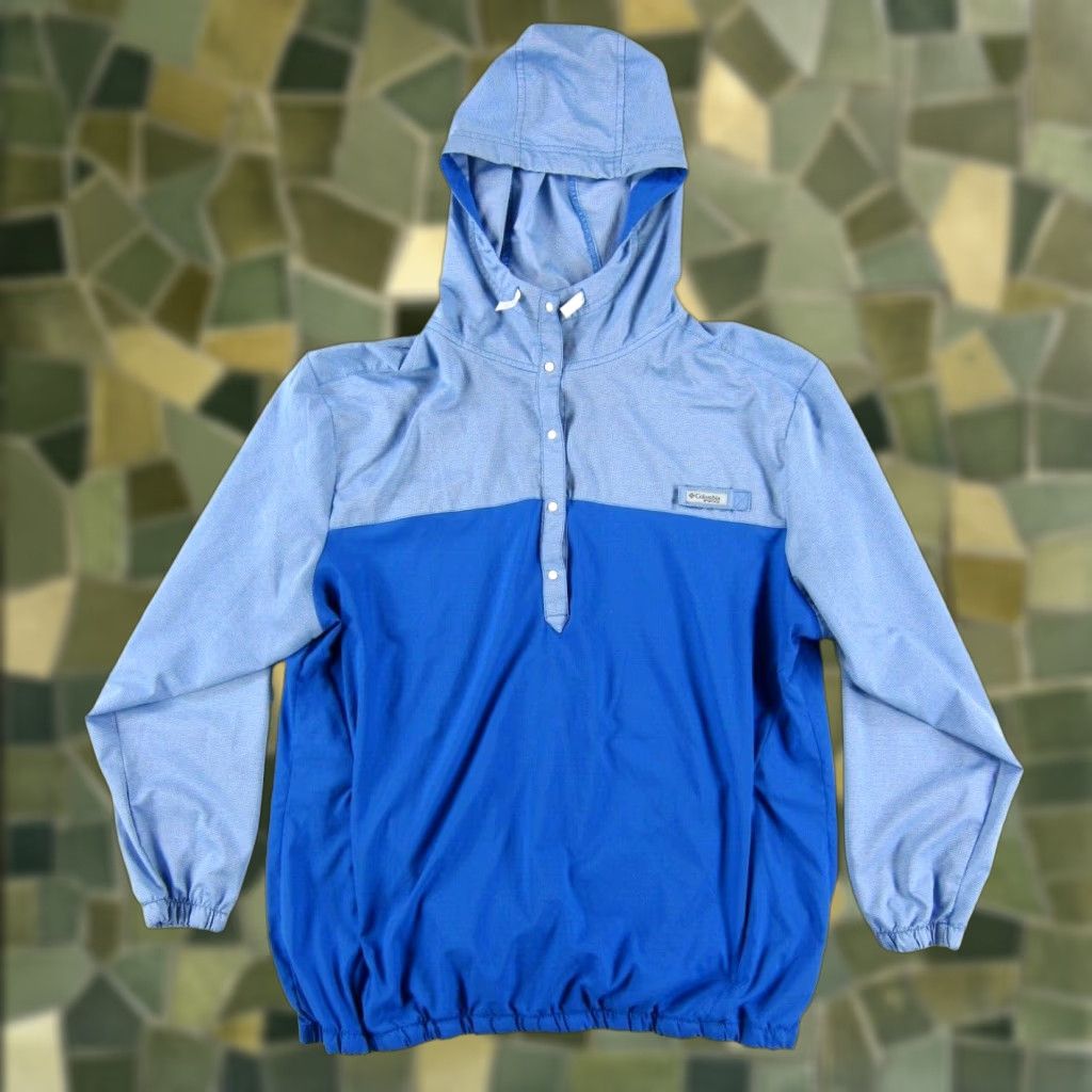 Vintage Columbia Blue Lightweight Zip Pocket Windbreaker Pullover Jacket 1X Women Windbreaker Jacket Columia (adjusted?) Size XL / US 12-14 / IT 48-50 - 1 Thumbnail