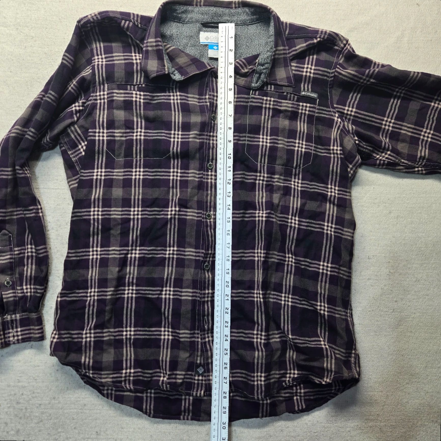 Vintage Columbia Shirt Button-Up Plaid Flannel Purple 2XL Mens Adult Size 2XL Button-Down Collared Pocket Outdoor All Seasons Vintage? No. Size US XXL / EU 58 / 5 - 6 Thumbnail