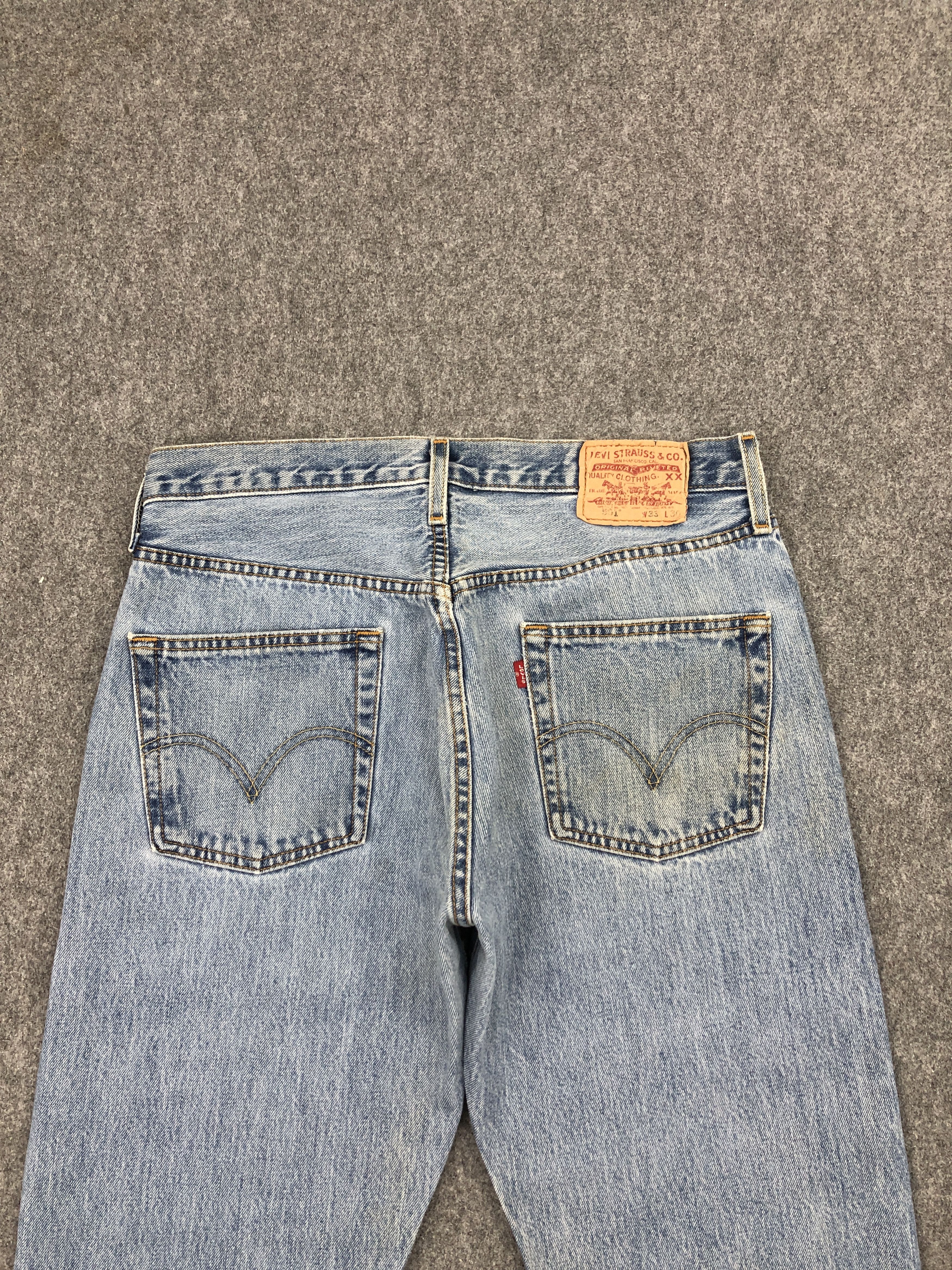 Levi's × Vintage Vintage 90s Levi's 501 Distressed Blue Jeans Size US 31 - 4 Thumbnail