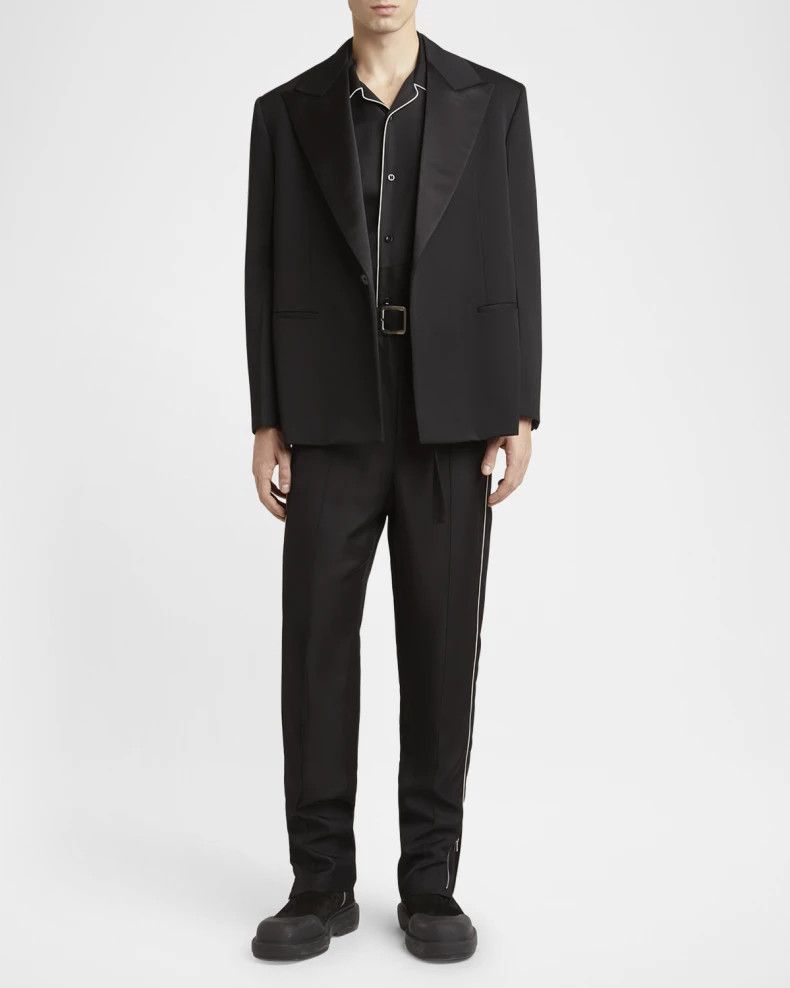 Jil Sander o1loc1c0426 Satin Peak Lapel Jacket in Black Size US S / EU 44-46 / 1 - 2 Thumbnail