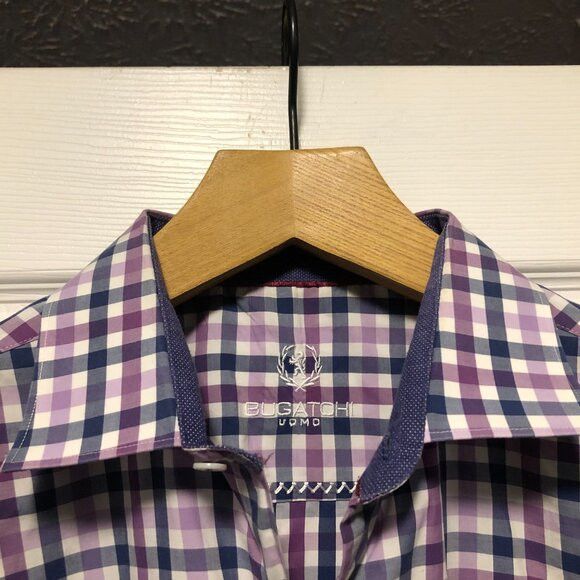 BUGATCHI bugatchi men's 100%cotton casual shirt size: 17 1/2(36-37) Size US XL / EU 56 / 4 - 3 Thumbnail