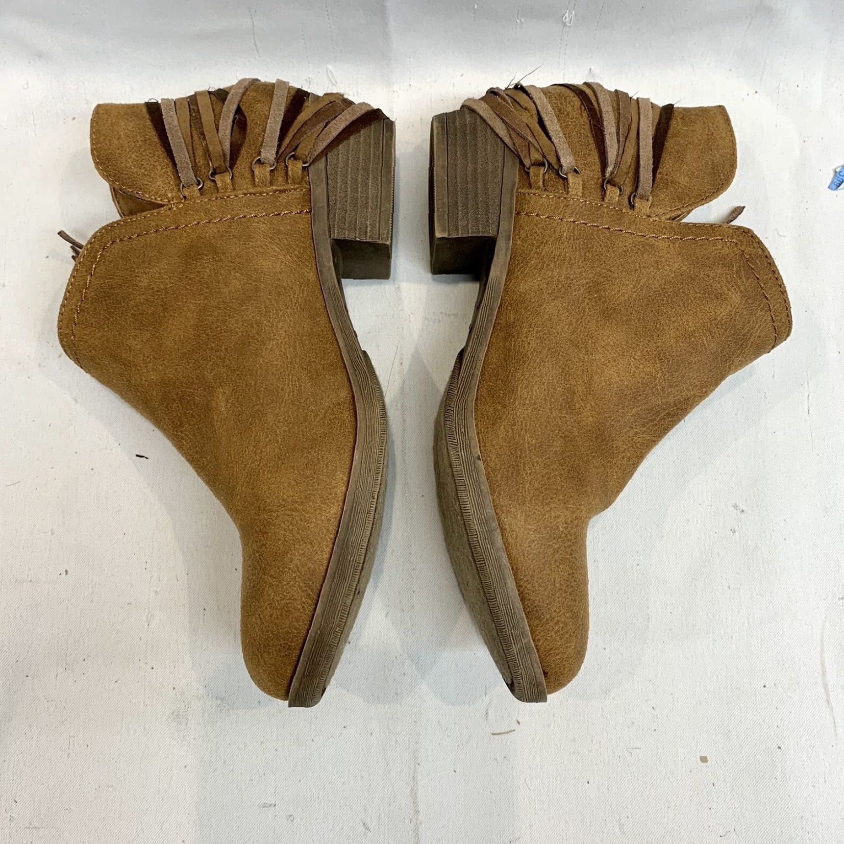 Sugar Sugar Boots Boots Women's 6 Ankle Boots Dark Camel Textile Tassels SGR-Trusted Boho-chic Tasseled Shoe Size 6 Womens Size US 6 / IT 36 - 5 Thumbnail