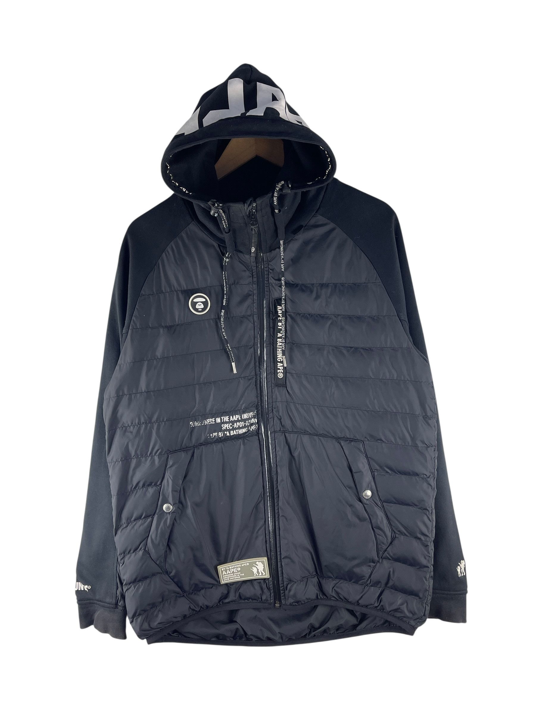 Bape AAPE BY A BATHING APE APUNVS Hybrid Quilted Hoodie Jacket Size US XL / EU 56 / 4 - 2 Thumbnail