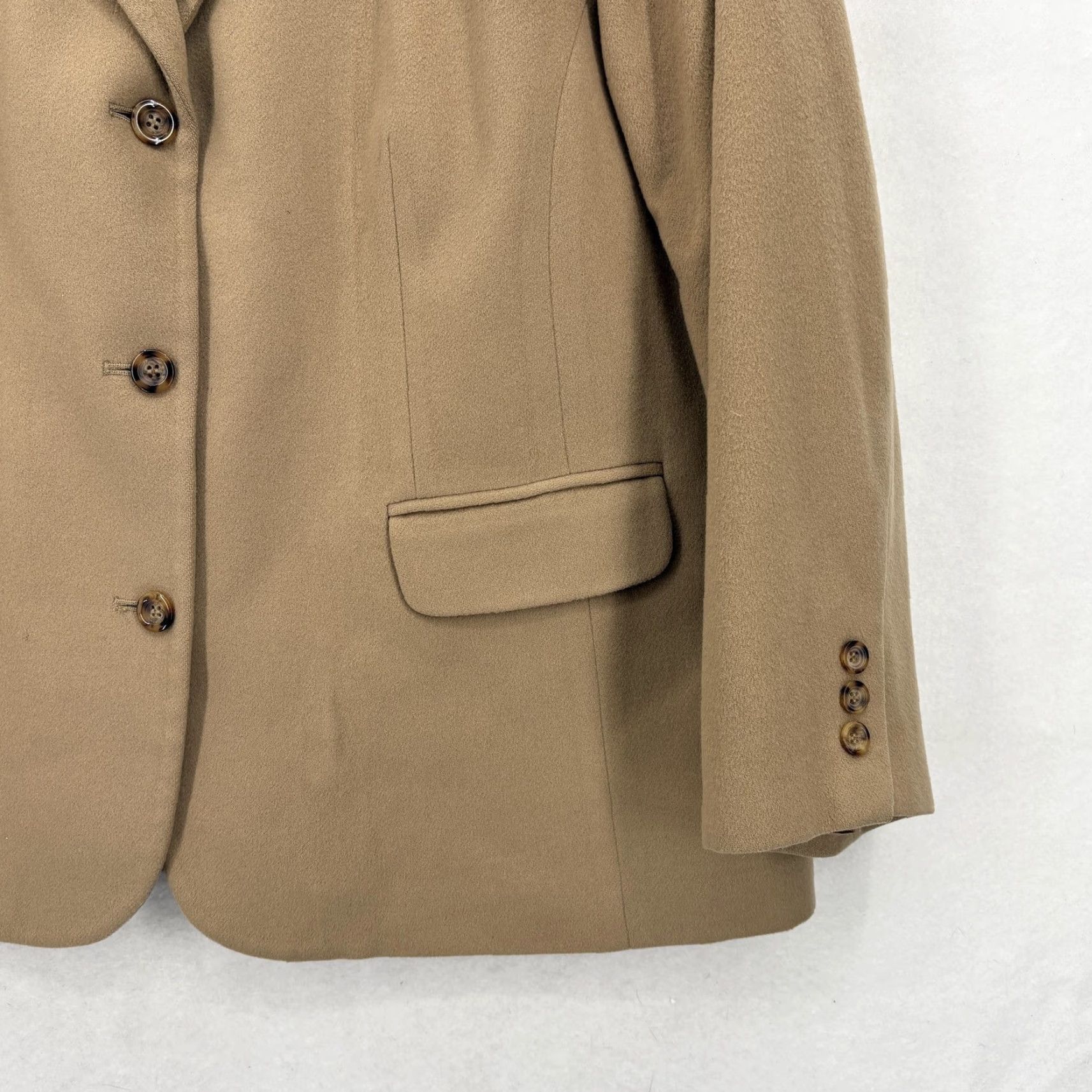 Vintage VINTAGE L.L.Bean Blazer Womens 18 Tan Wool Cashmere Lined 3 Button Jacket VTG Size XXL / US 16-18 / IT 52-54 - 3 Thumbnail