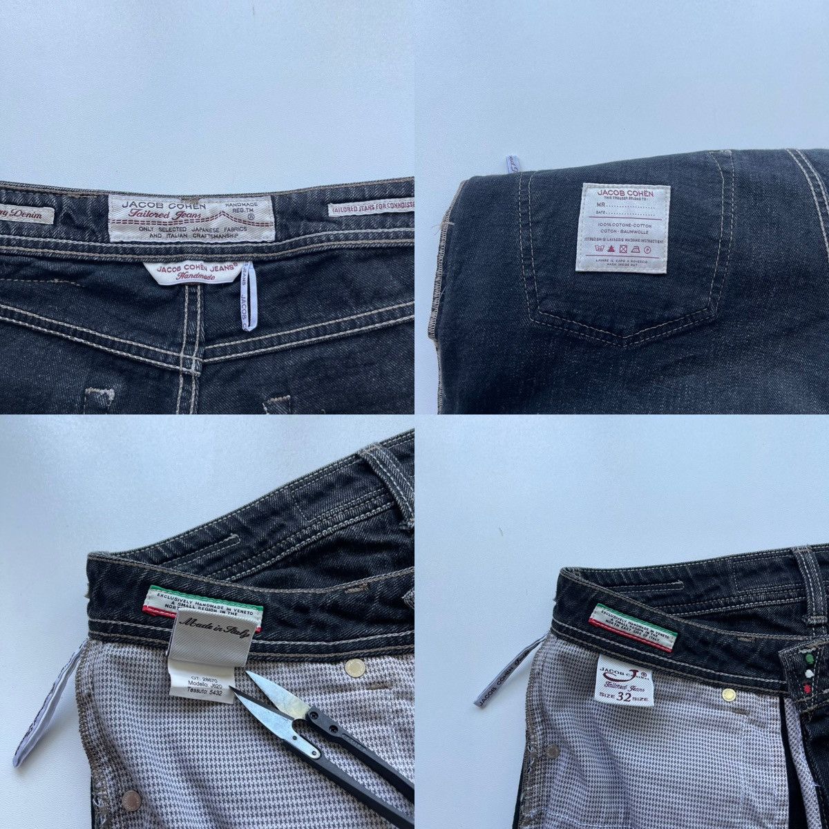 Jacob Cohen Jacob Cohen 620 HandMade Luxury Denim Jeans Washed Black Size US 32 / EU 48 - 11 Thumbnail