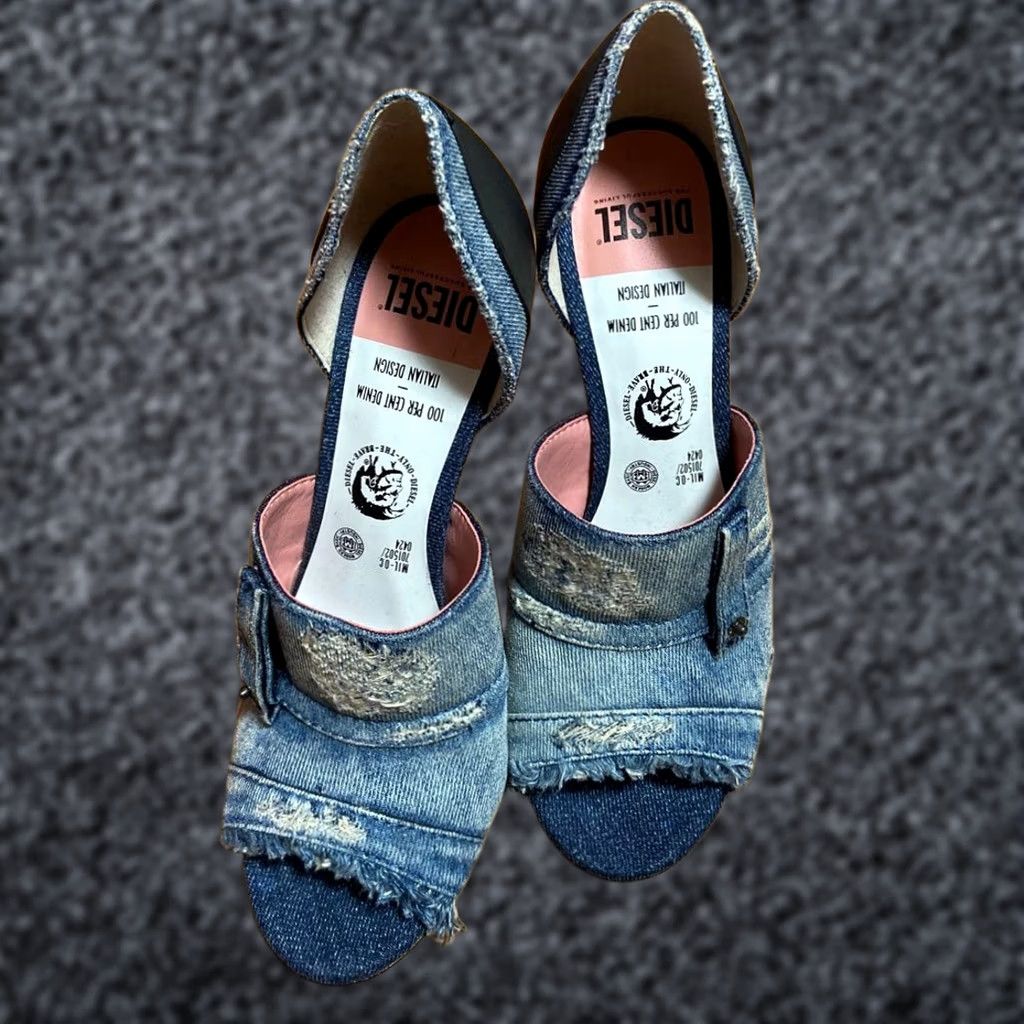 Diesel VINTAGE Diesel Women Denim Pumps Luxury Classic 6.0US Distressed Finish Size US 6 / IT 36 - 1 Thumbnail