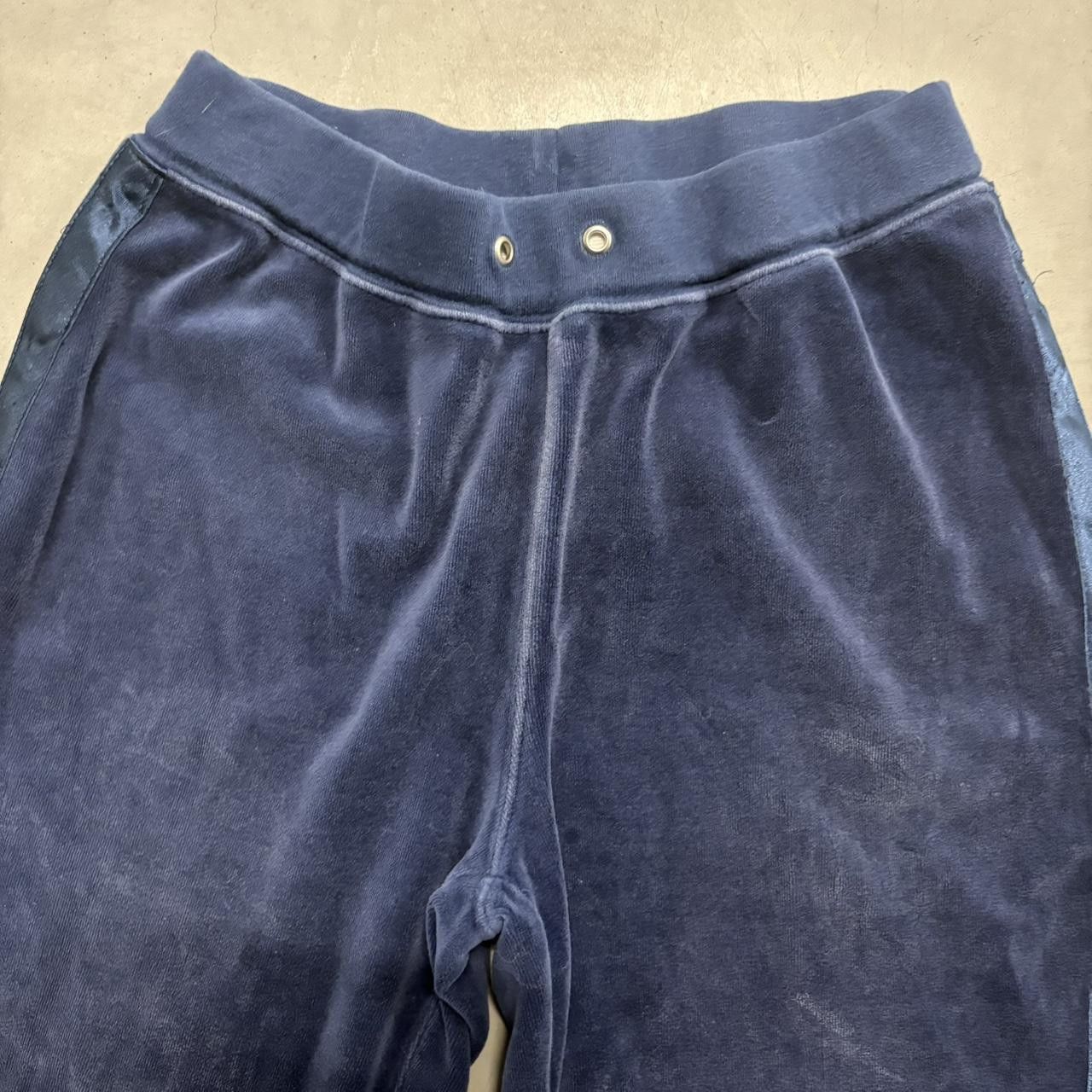 Vintage Crazy Vintage Y2K/2000s Baggy Velvet Velour Striped Blue Sweatpants! Size US 30 / EU 46 - 2 Thumbnail