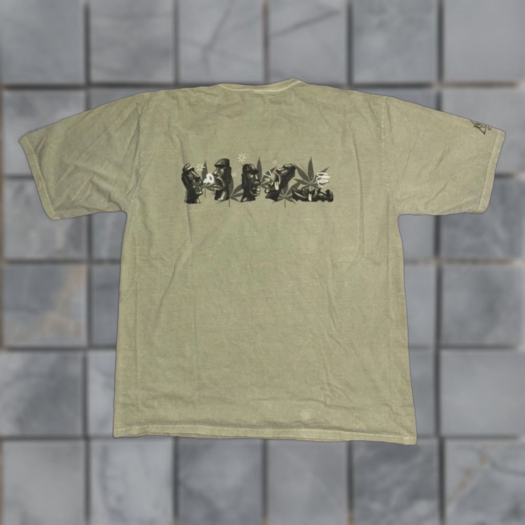 VINTAGE Crazy Shirts Stone Heads Surf Graphic Tee XL Green 90s Y2K Mens T-Shirt Graphic Print Crew Neck Short Sleeve Cotton Vintage Wear