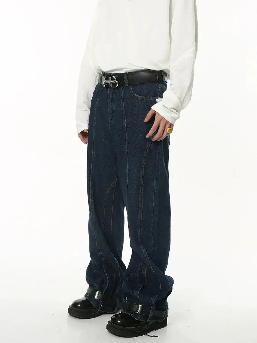 Japanese Brand Retro loose washed straight leg jeans Size US 32 / EU 48 - 5 Thumbnail