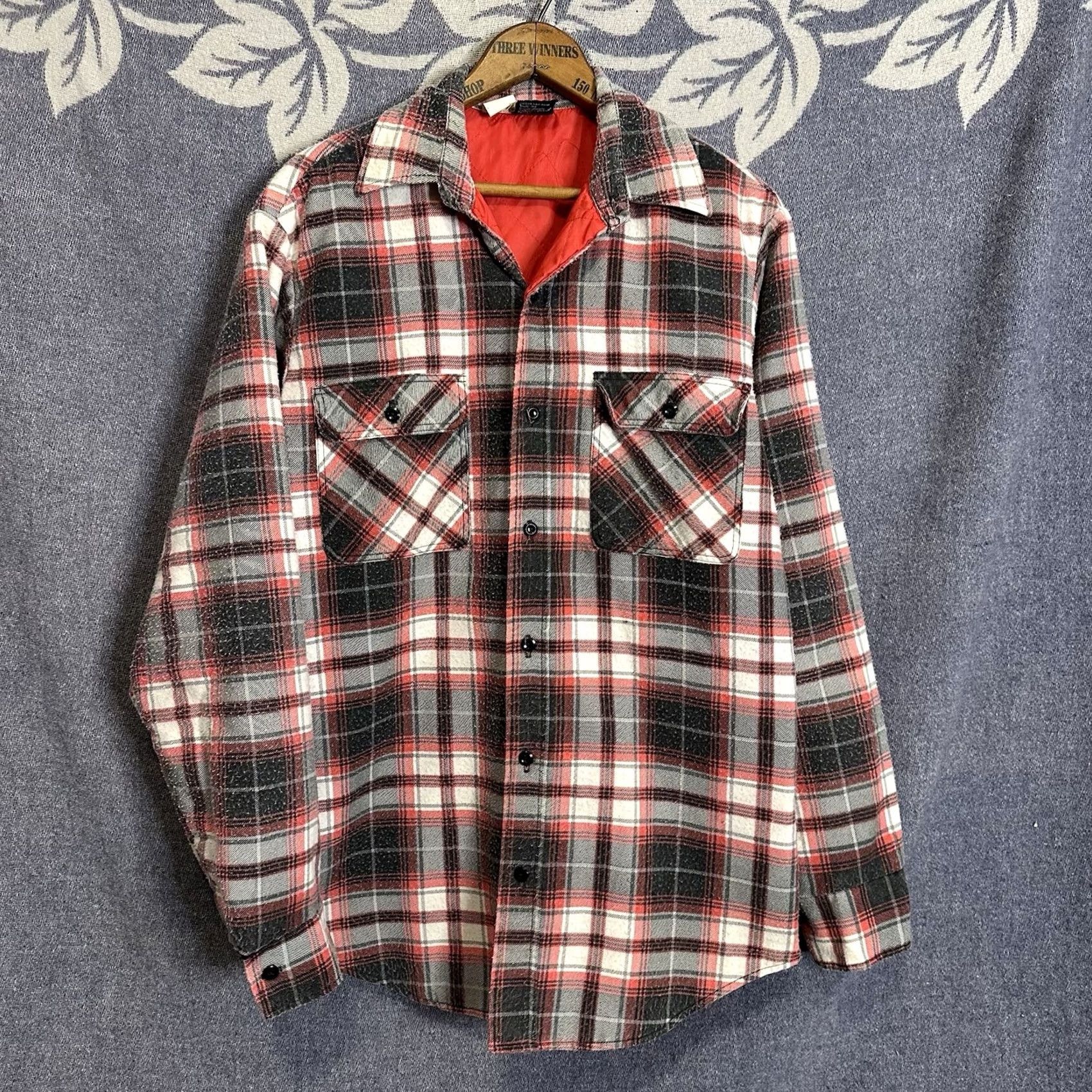 JCPenney VINTAGE JCPenney Shirt Flannel Jacket Button Up Quilted Plaid Red M Tall Men’s Shirt Size US M / EU 48-50 / 2 - 2 Thumbnail
