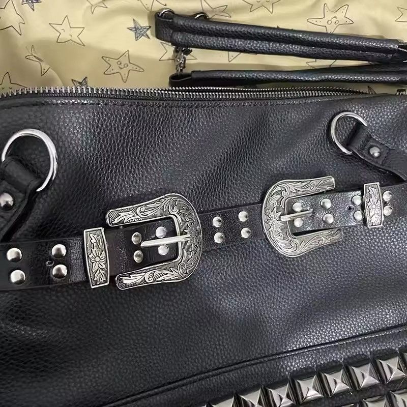 Designer Streetwear Gothic Punk Capacity Cowboy Shoulder Handbag Bag Size ONE SIZE - 5 Thumbnail