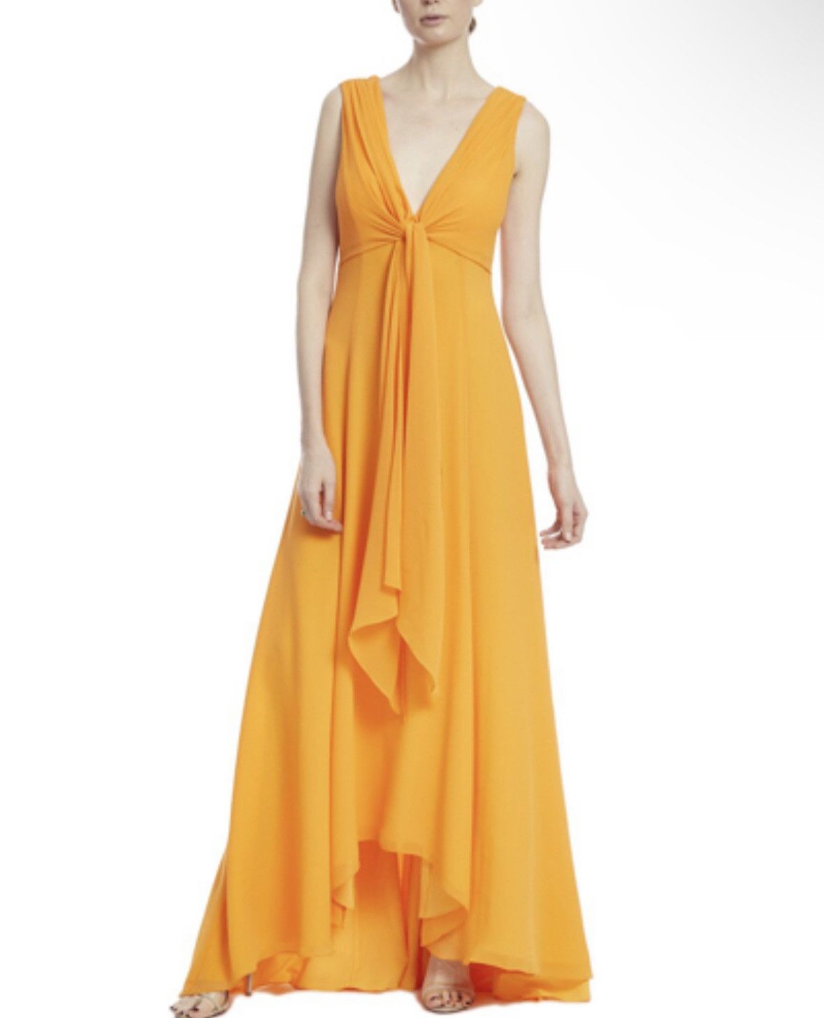 Badgley Mischka NWT Badgley Mischka Orange Front Knot Sleeveless Gown 6 Size M / US 6-8 / IT 42-44 - 1 Thumbnail