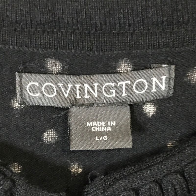Covington Covington Pok-a-dot Black High Neck Long Sleeve Cardigan L Size L / US 10 / IT 46 - 3 Thumbnail