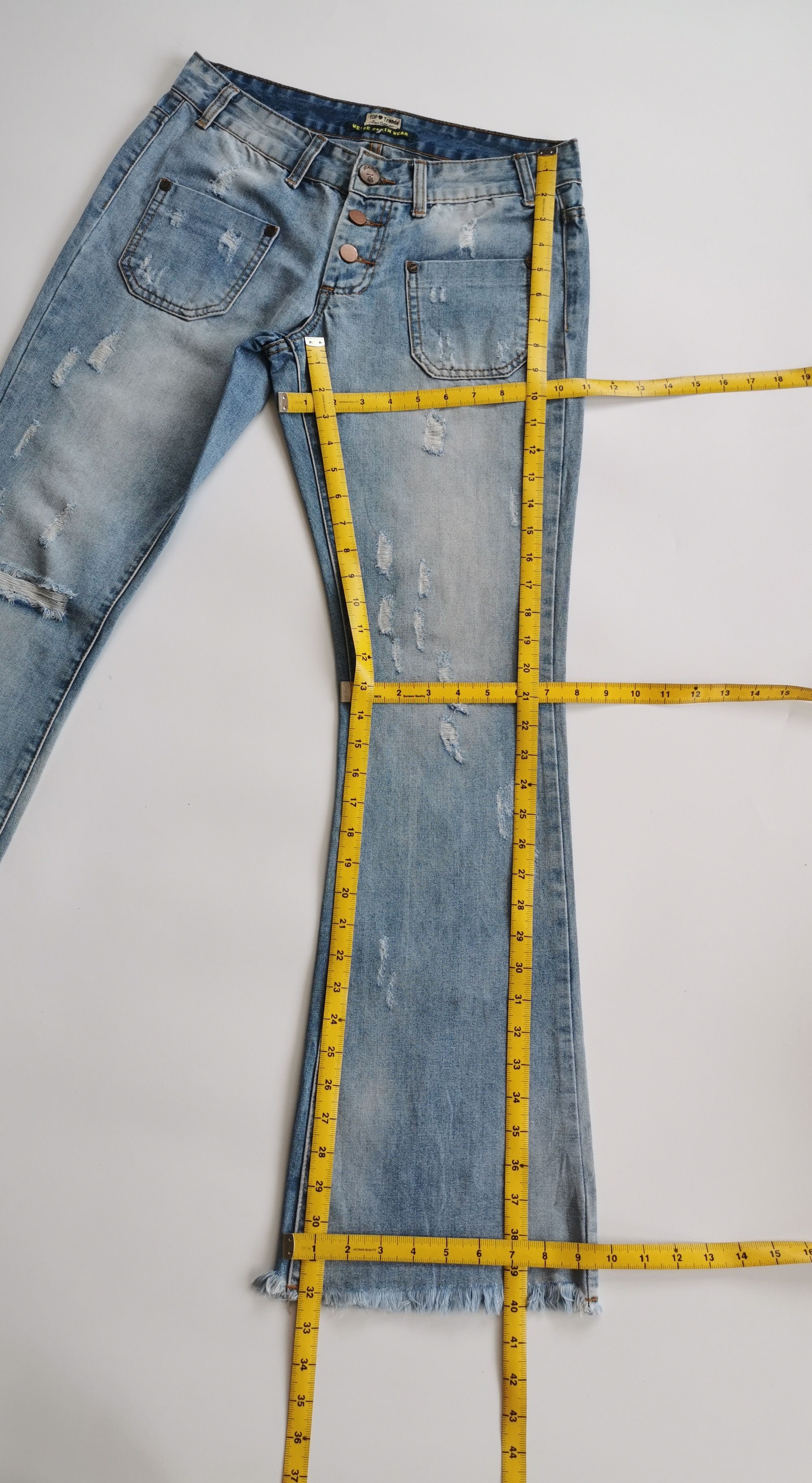 Other The Skinnier You" Distressed Flare Bell Bottom Jeans LGB Size US 30 / EU 46 - 6 Thumbnail