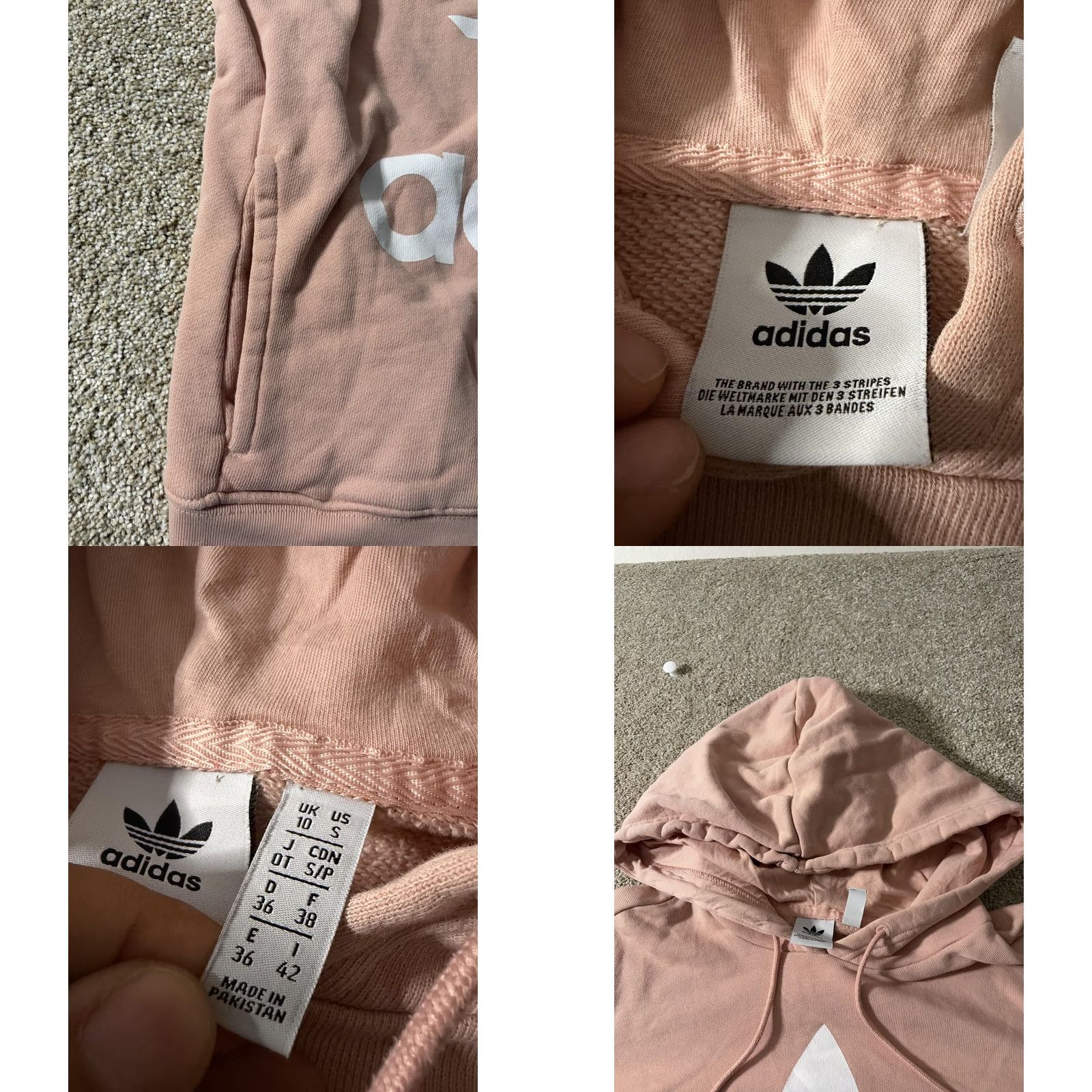 Adidas Adidas Originals Hoodie Womens Small Pink Trefoil Logo Pullover Sweatshirt Size S / US 4 / IT 40 - 8 Thumbnail