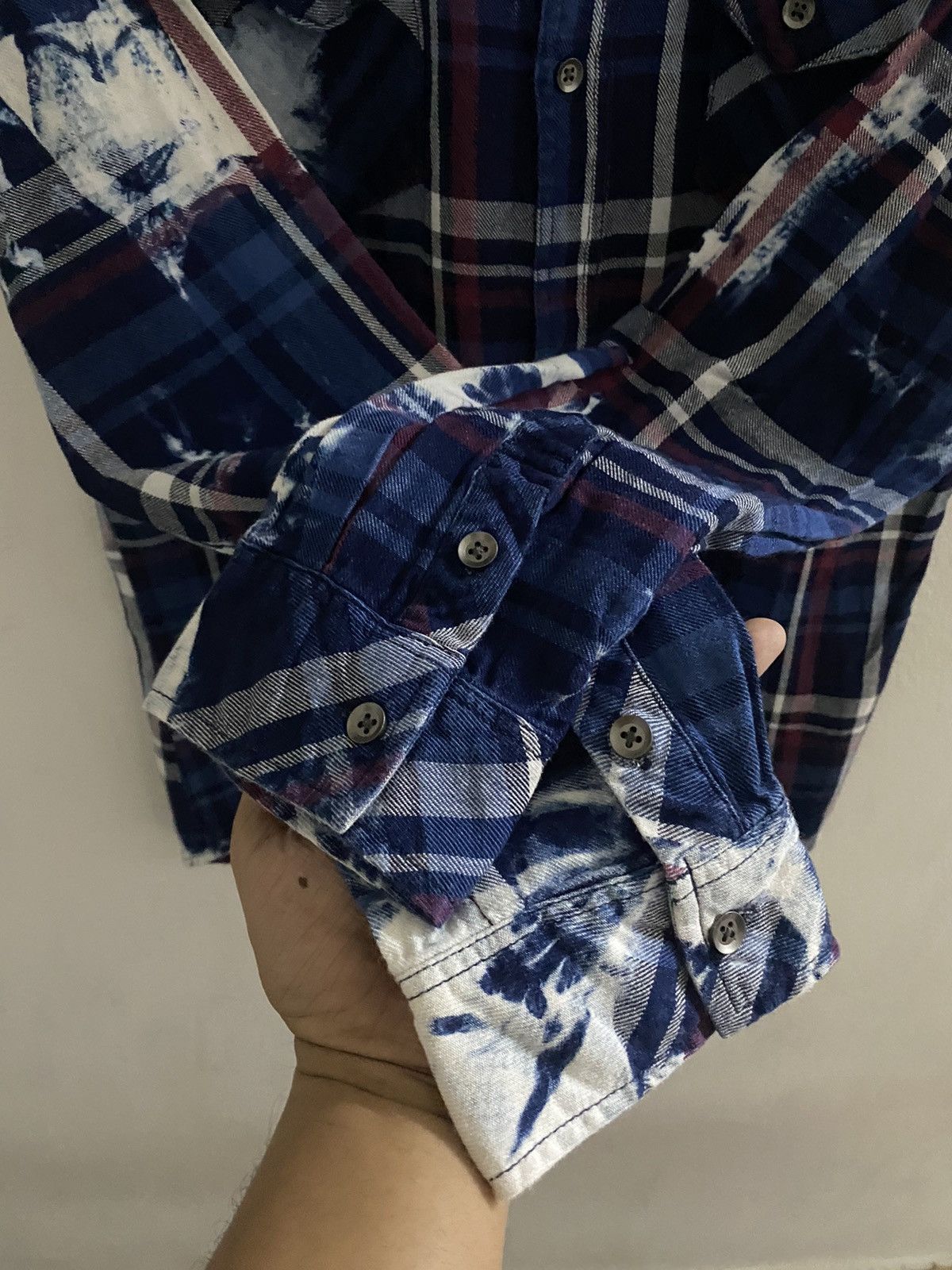 semanticdesign 2000s Semantic Design Bleached Plaid Shirt Size US XL / EU 56 / 4 - 5 Thumbnail