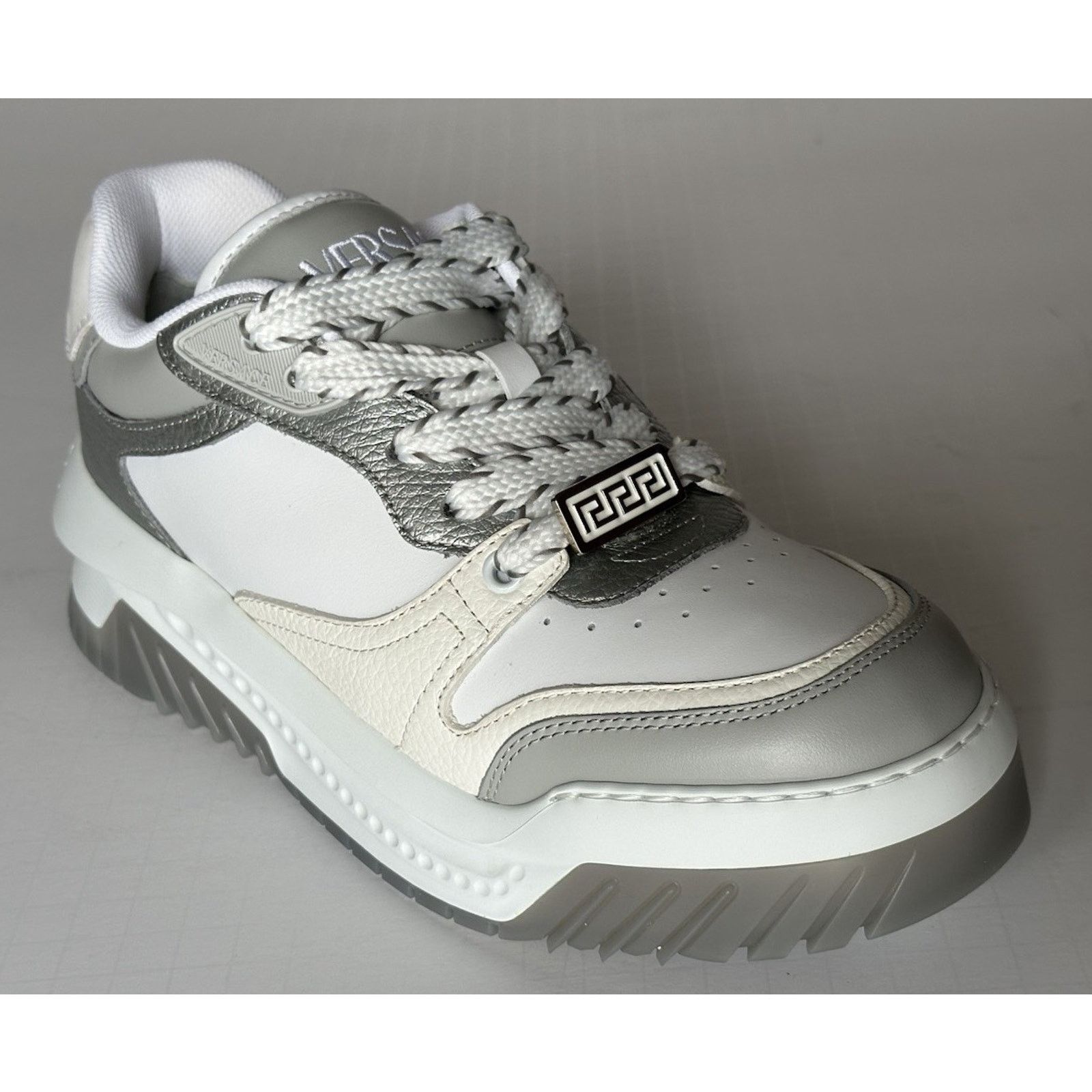 Versace Odissea Leather White/Gray Sneakers 10 US 1015437