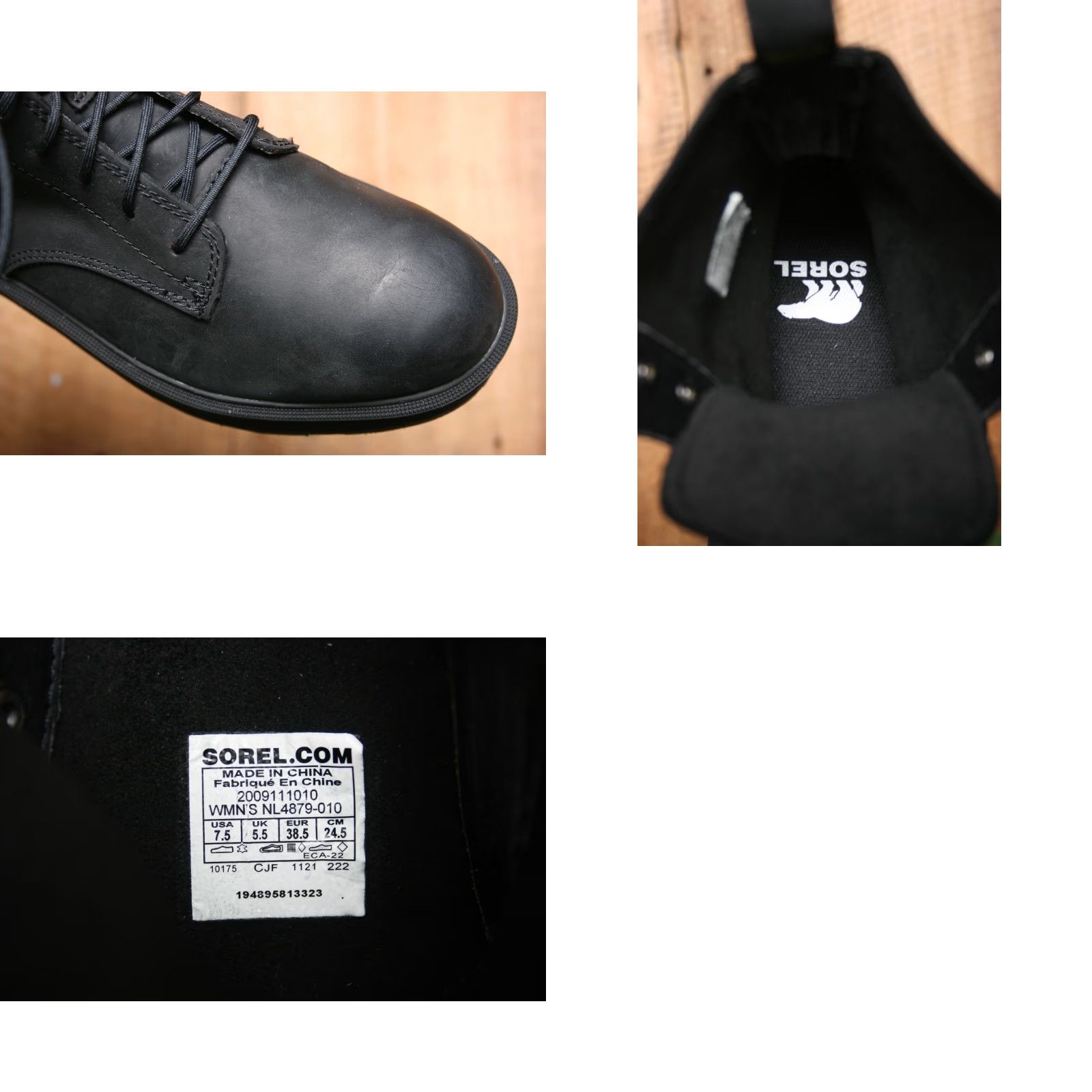 SOREL VINTAGE SOREL 'Hi-Line' Black Nubuck Lightweight Lace Up Utility Boots Women's Sz. 7.5 Size US 6 / IT 36 - 8 Thumbnail