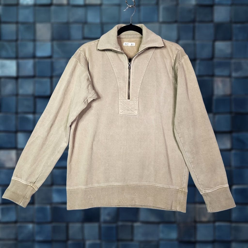 Alex Mill VINTAGE Alex Mill Quarter Zip Fleece Sweatshirt Men’s Size S Khaki Beige Cotton Polyester Logo Crew Neck Zip Size US S / EU 44-46 / 1 - 1 Thumbnail