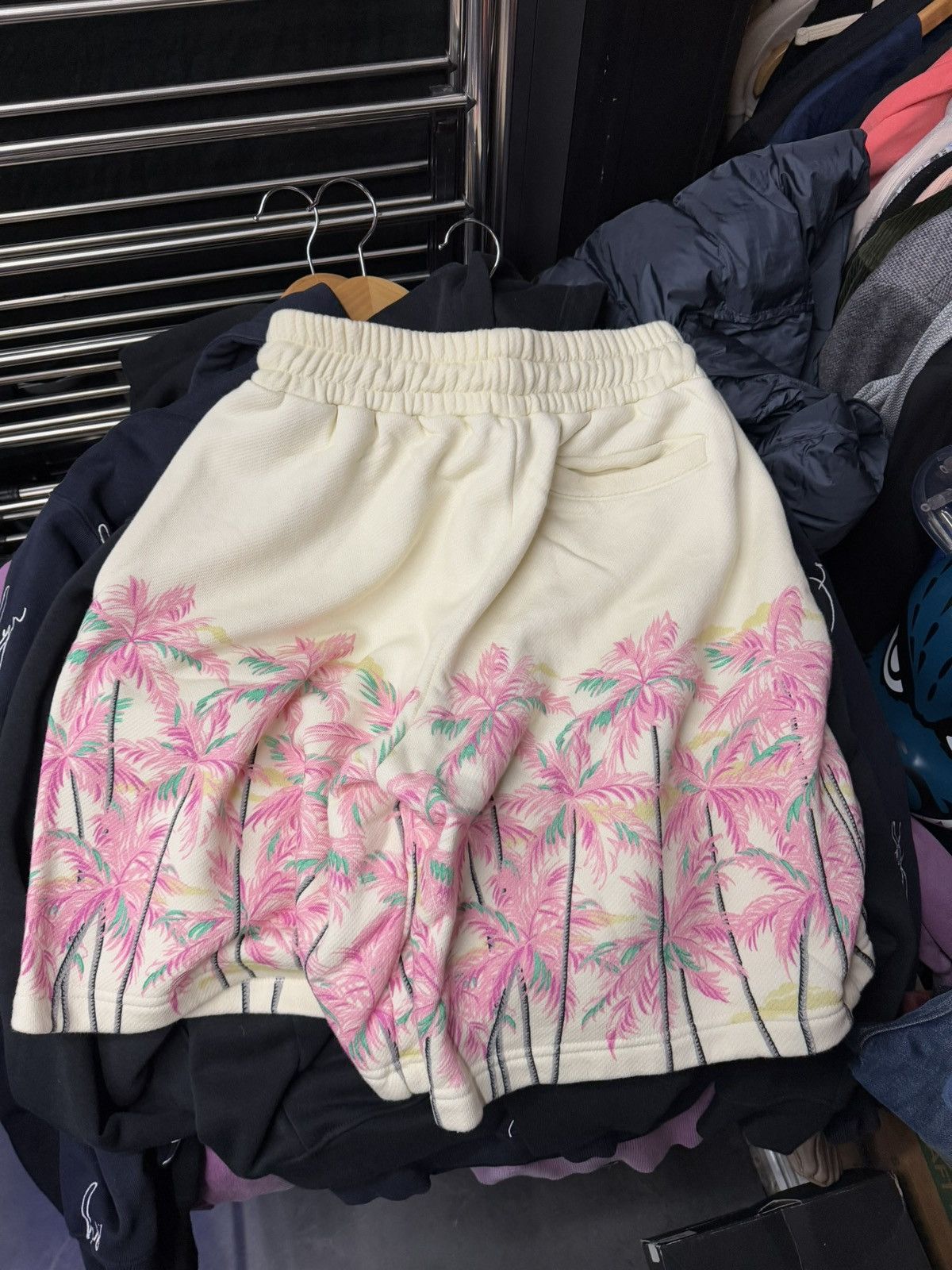 Palm Angels Palm Angels Sweat Shorts Palm Trees Cream Pink Size XS Size US 30 / EU 46 - 7 Thumbnail