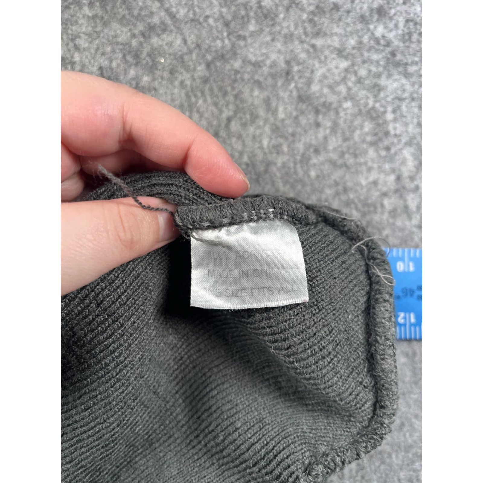 Vintage H&S Valve Inc. Hat Beanie Mens One Size Gray Knit Logo Workwear Winter Size ONE SIZE - 7 Thumbnail