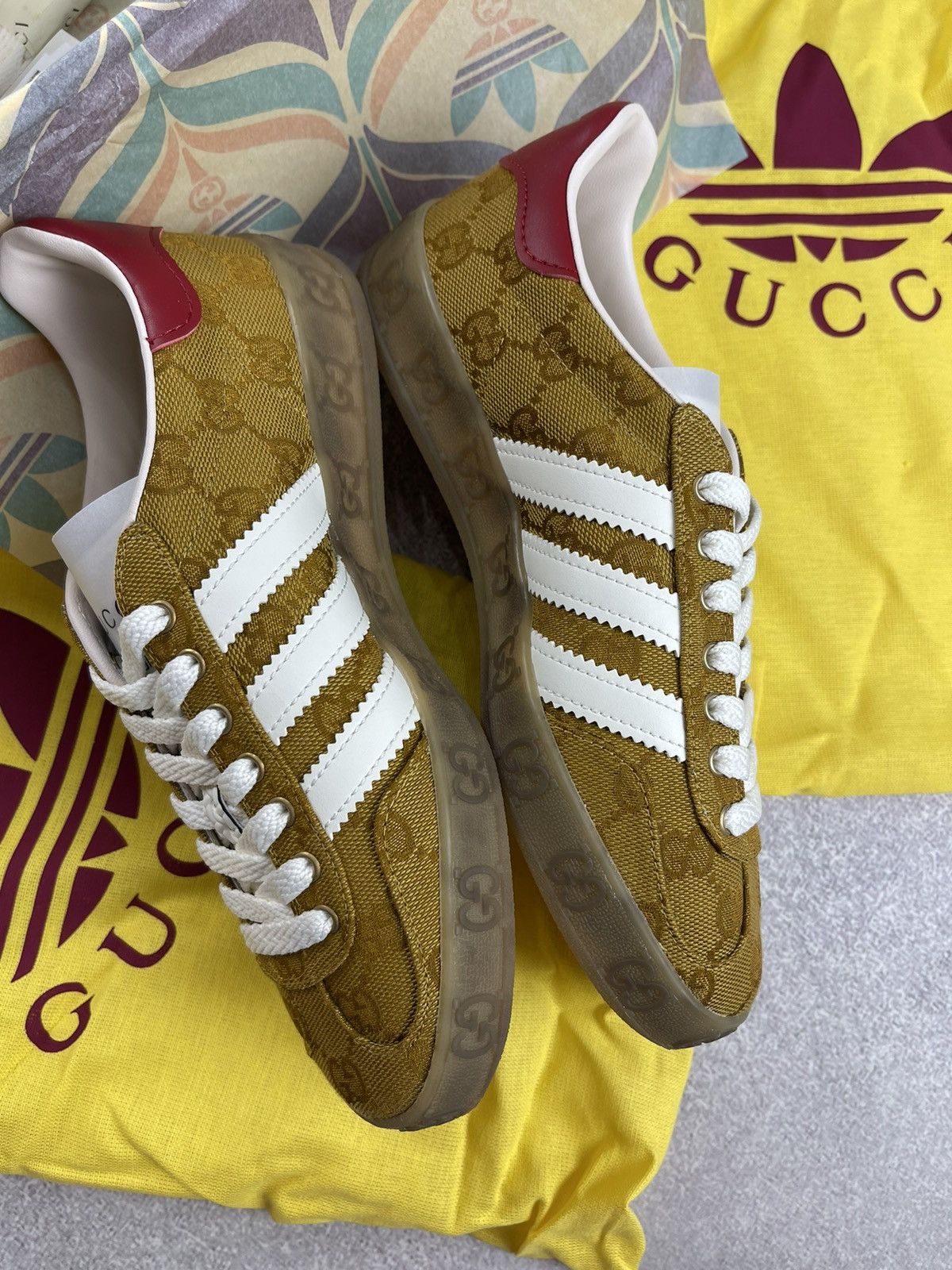 Gucci Adidas × Gucci Gazelle GG Monogram Sneakers Size 36 Size US 5 / IT 35 - 6 Thumbnail
