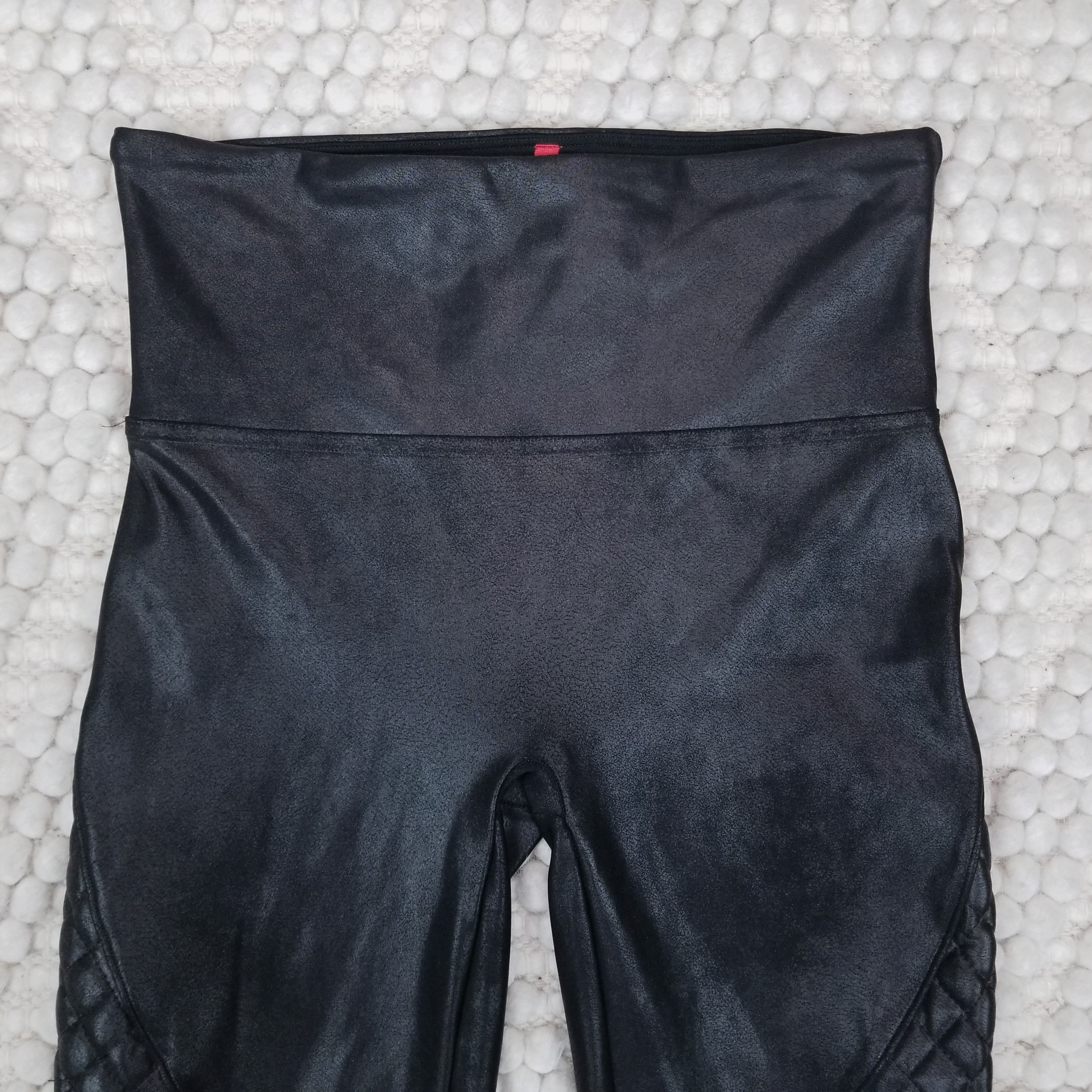 Spanx Quilted Faux Leather Leggings Moto Sz Medium Size 30" / US 8 / IT 44 - 2 Thumbnail