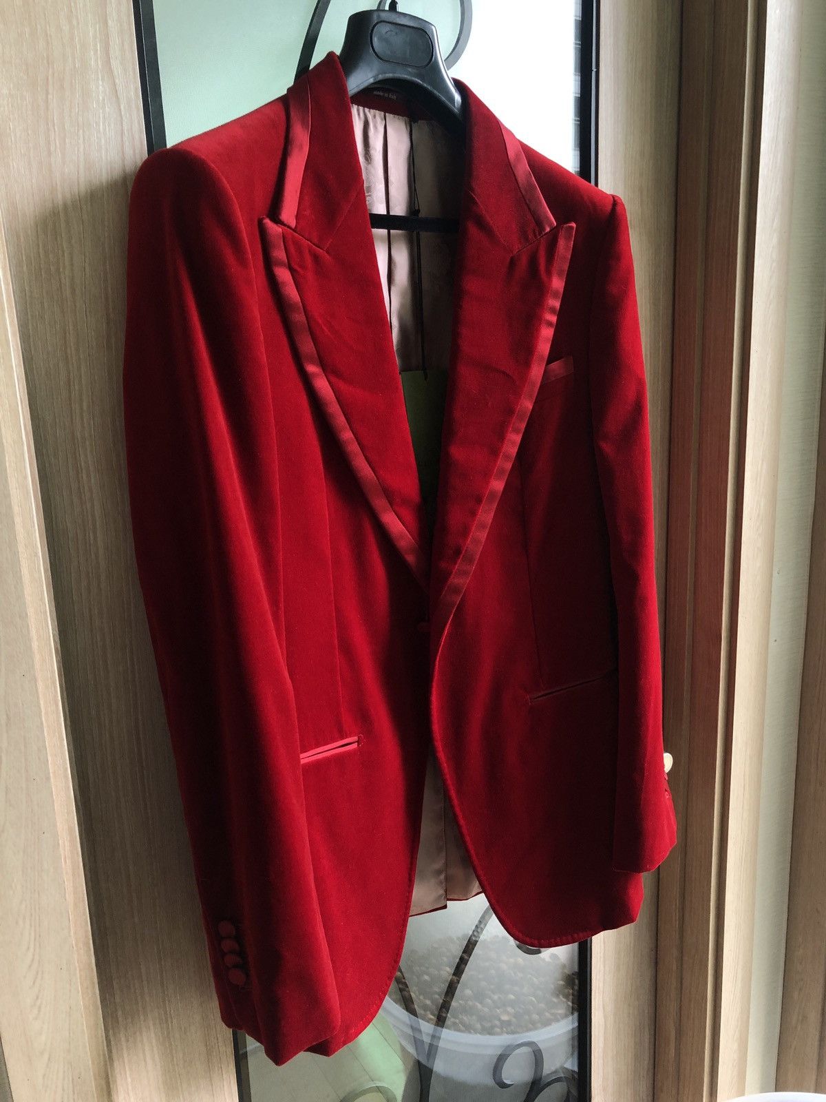 Gucci Gucci Red Velvet Blazer Size 38R - 5 Thumbnail