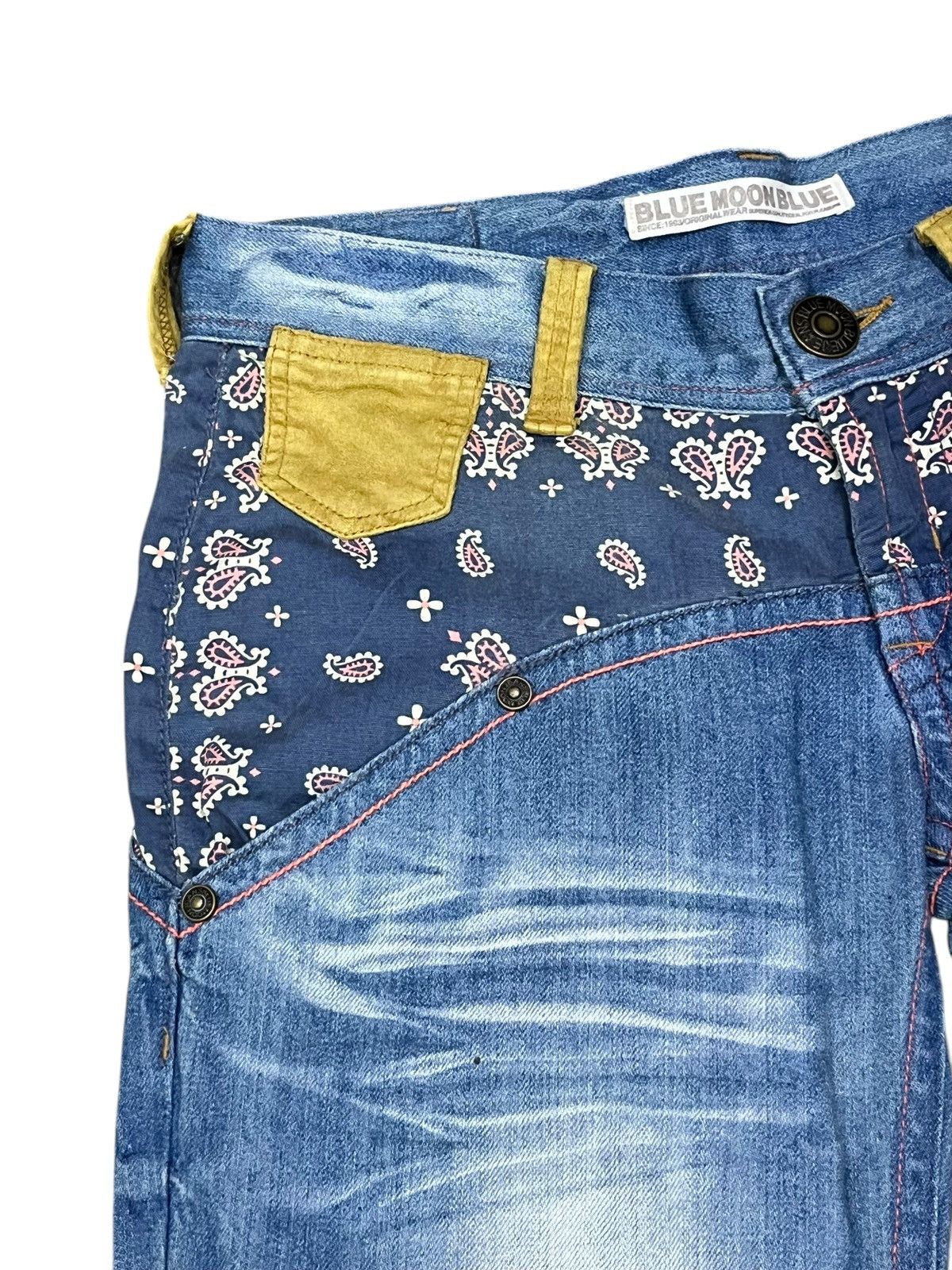 Vintage 🌜DOPE🔥90’s BMB BEACH BOARDING PASS Spell Out Paisley Jeans Size US 30 / EU 46 - 8 Thumbnail