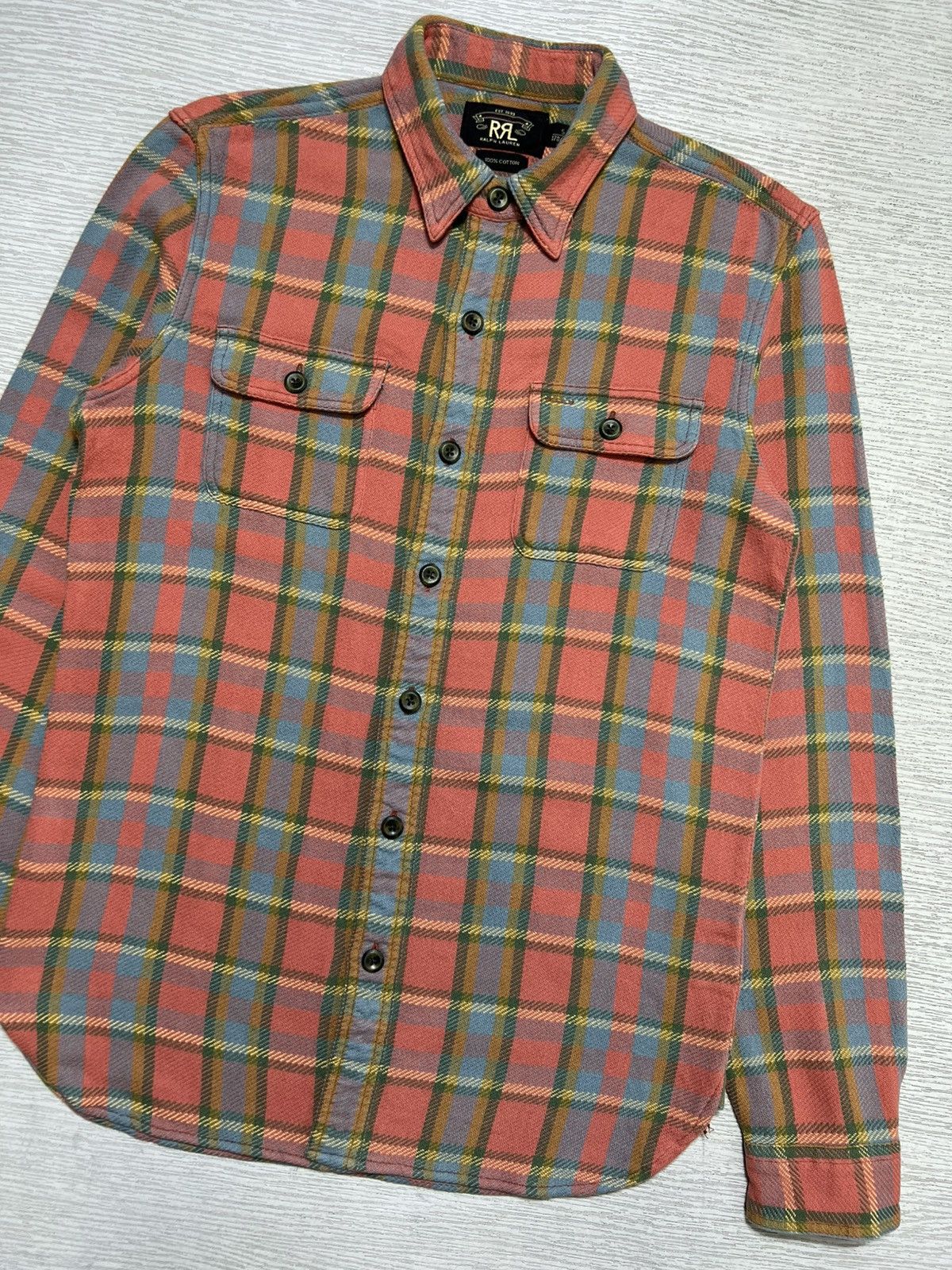 RRL Ralph Lauren RRL Ralph Lauren - Cameron Plaid Cotton Twill Flannel Shirt Size US S / EU 44-46 / 1 - 6 Thumbnail