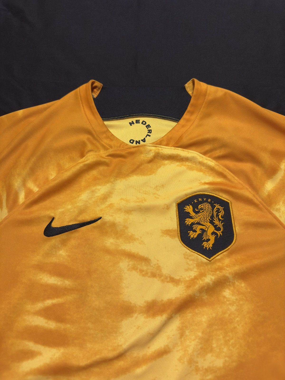 Nike NIKE MEN'S NETHERLANDS 2022/23 HOME JERSEY ORANGE/BLACK Size US S / EU 44-46 / 1 - 2 Thumbnail