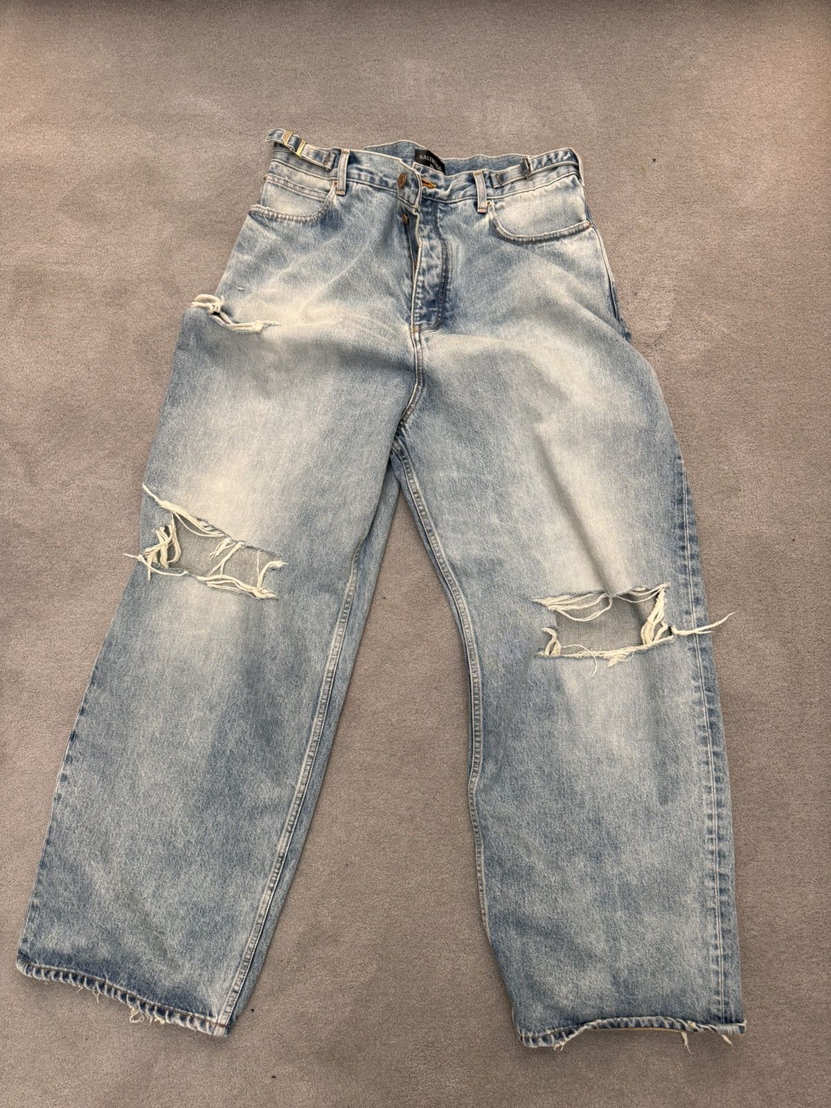 Balenciaga ****RARE BALENCIAGA DESTROYED SKATER DENIM JEANS | Grailed